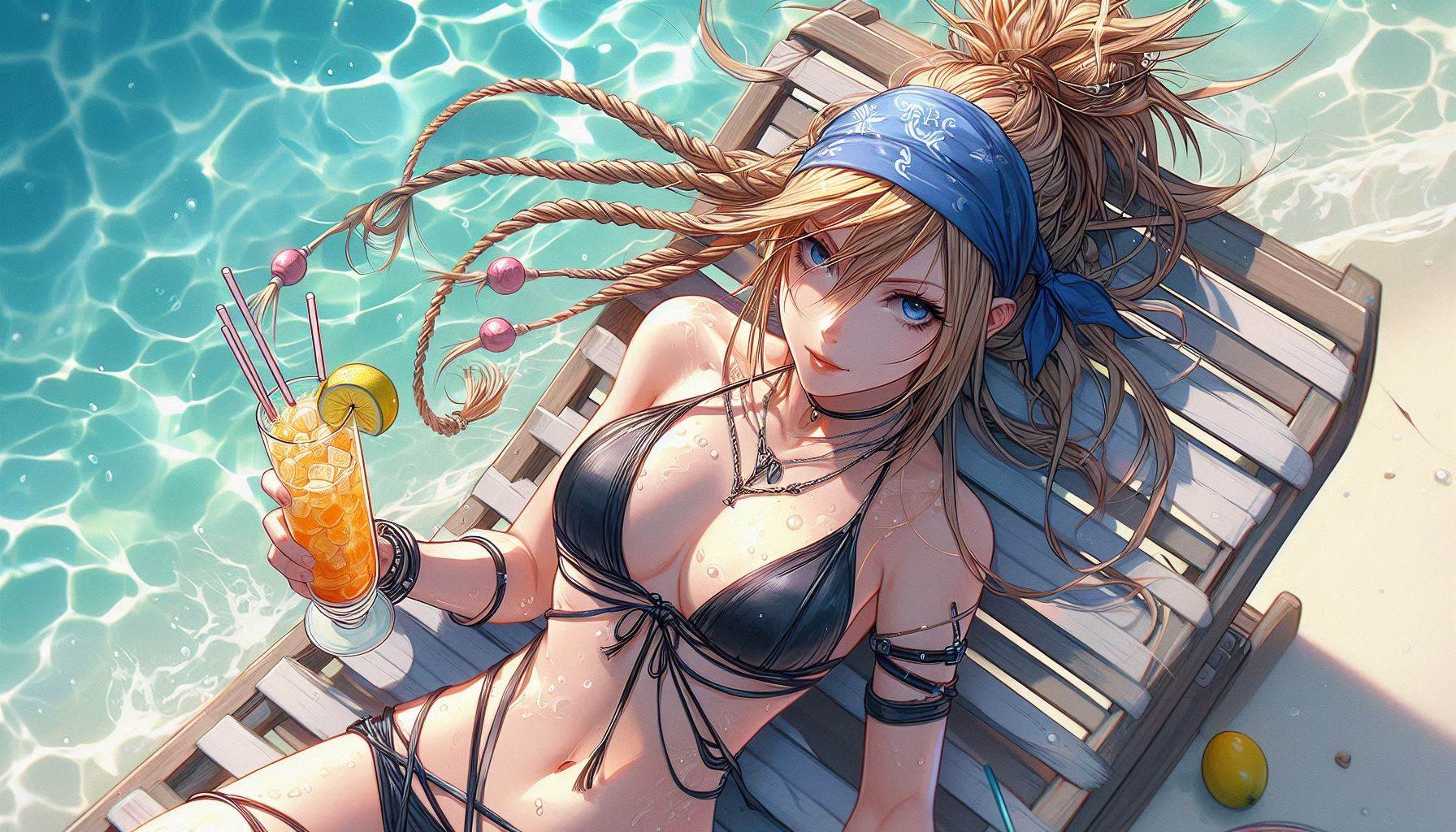 Laid-back girl on the beach