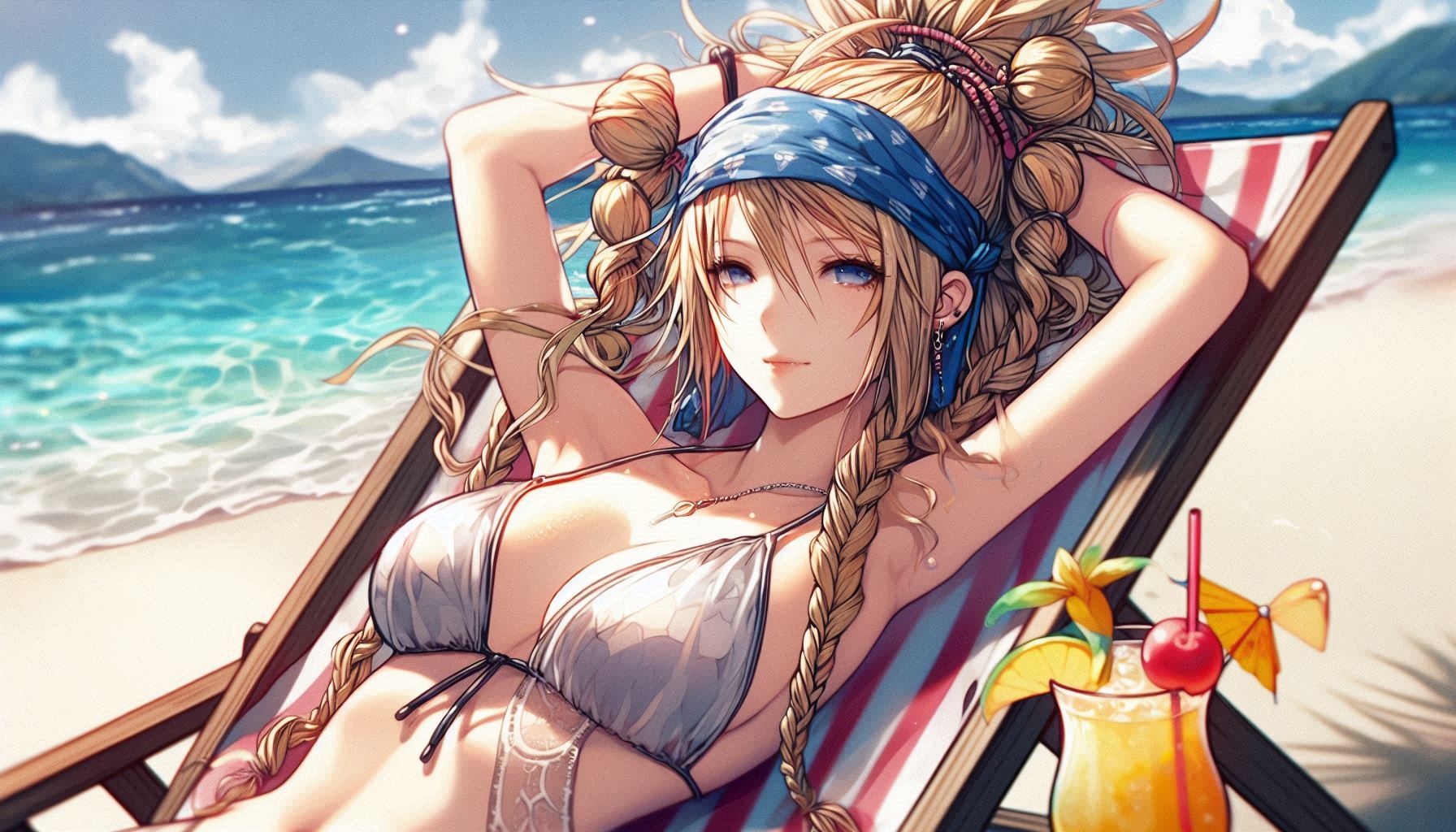 Laid-back girl on the beach