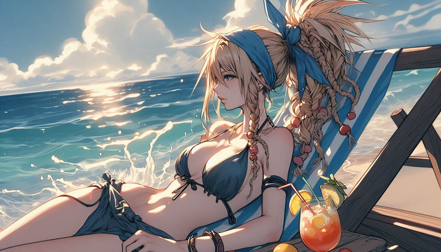 Laid-back girl on the beach