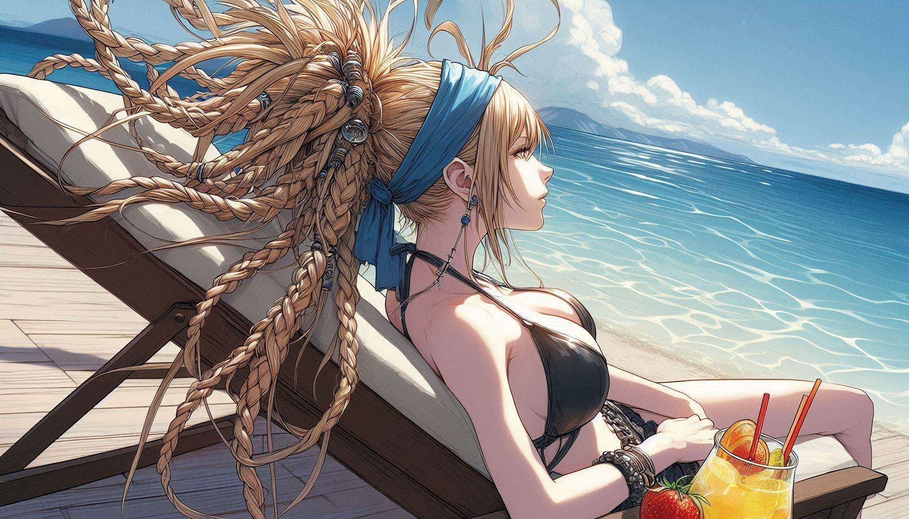 Laid-back girl on the beach