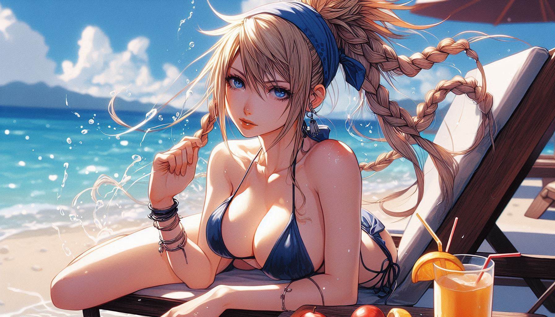 Laid-back girl on the beach