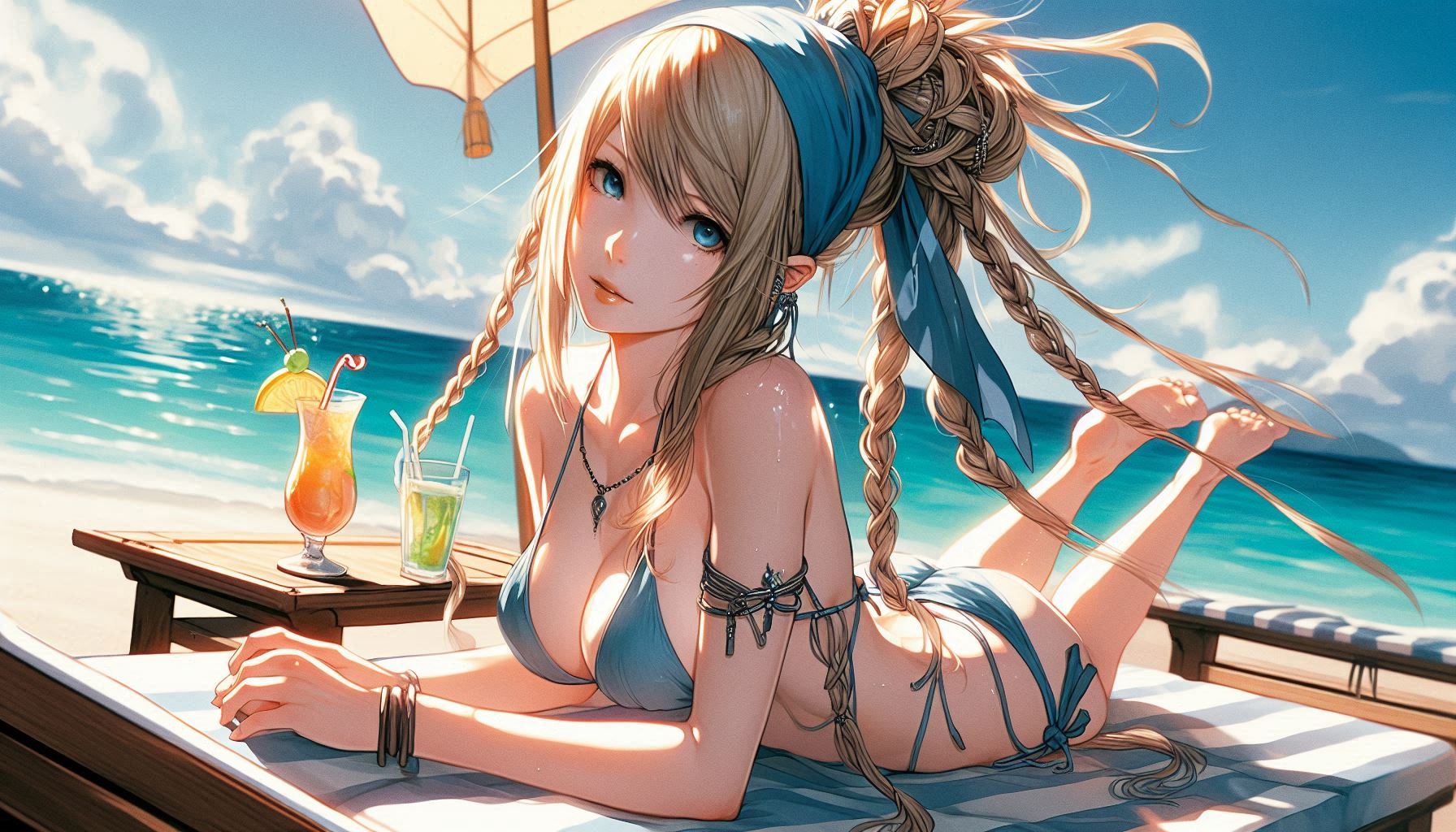 Laid-back girl on the beach