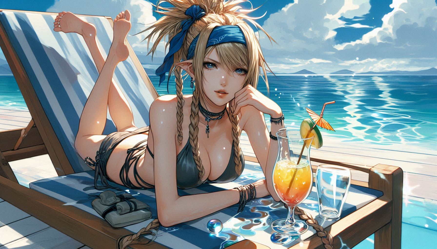Laid-back girl on the beach
