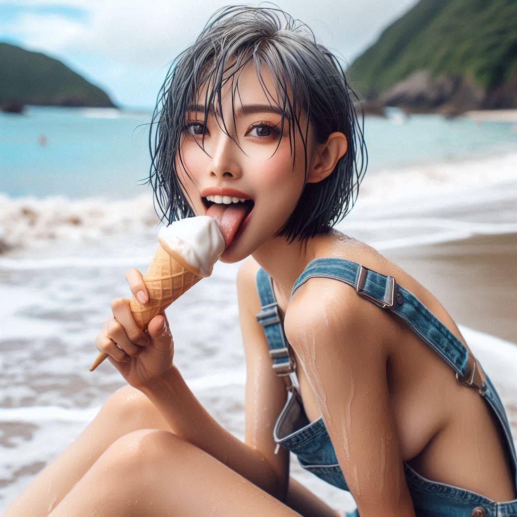 It's so hot, let's eat ice cream