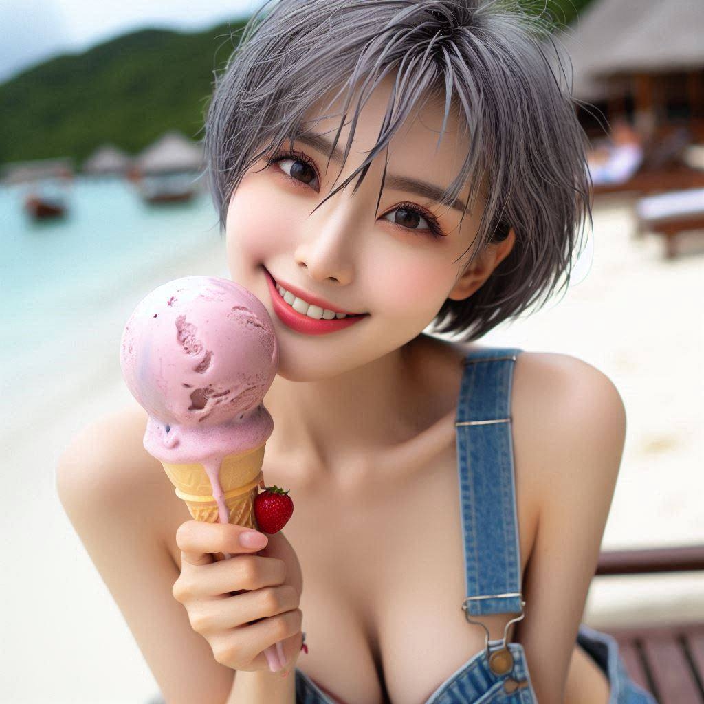 It's so hot, let's eat ice cream