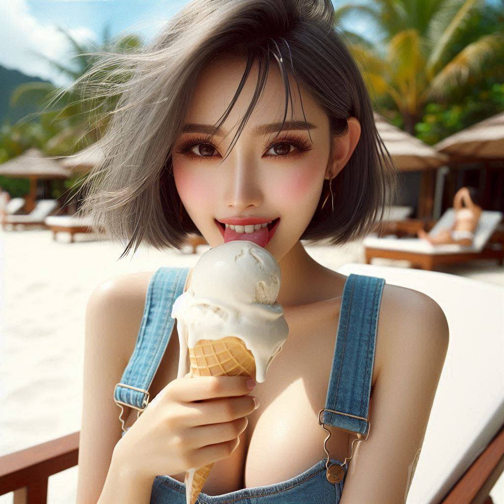 It's so hot, let's eat ice cream