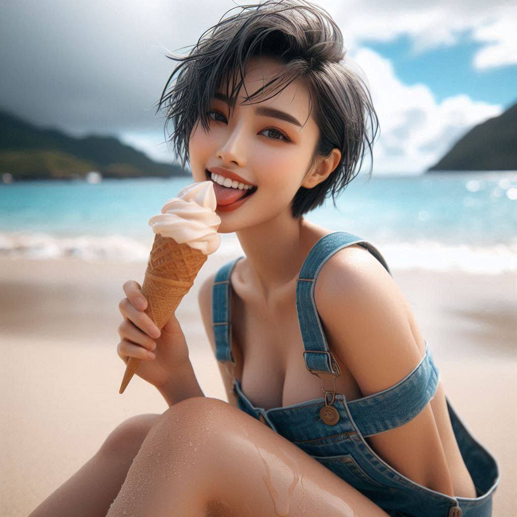 It's so hot, let's eat ice cream