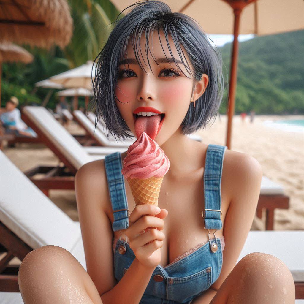 It's so hot, let's eat ice cream