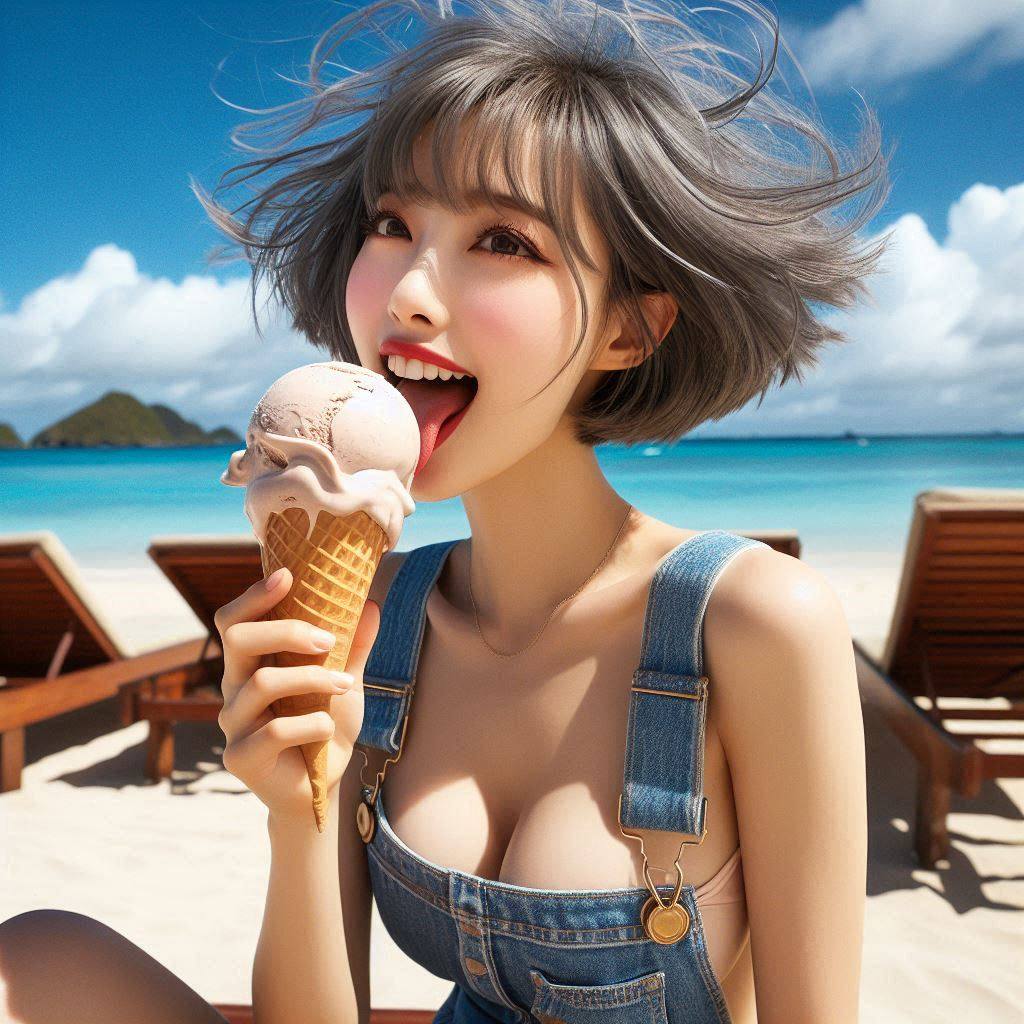It's so hot, let's eat ice cream