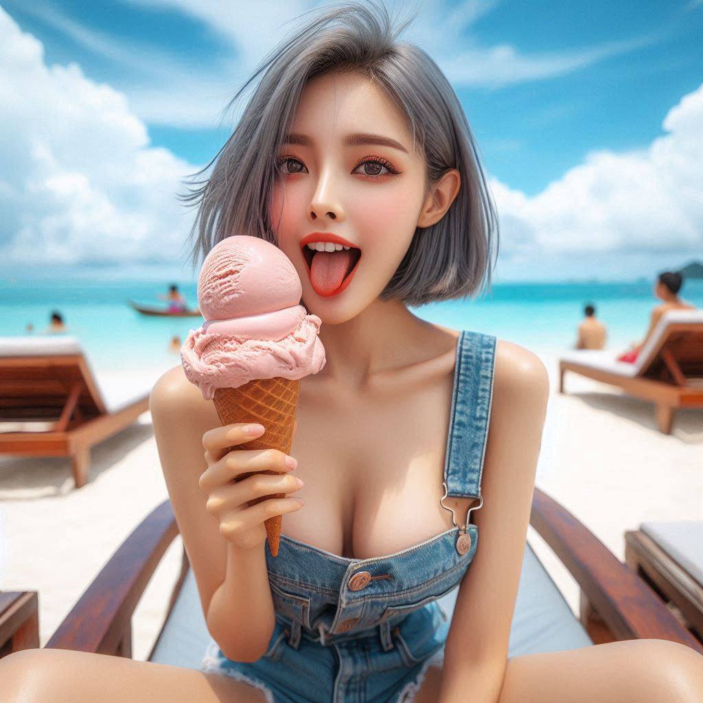 It's so hot, let's eat ice cream