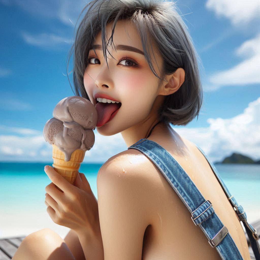 It's so hot, let's eat ice cream