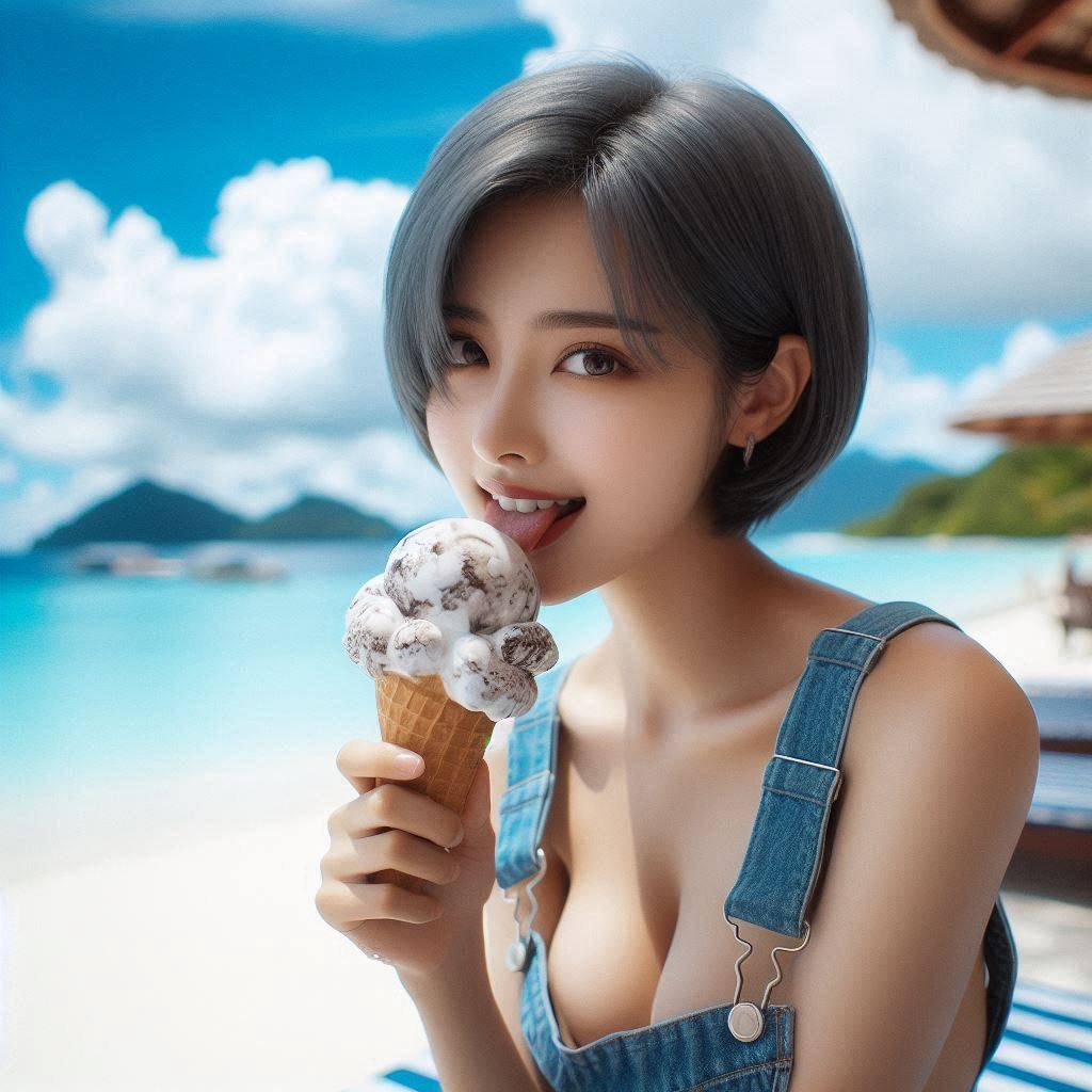It's so hot, let's eat ice cream