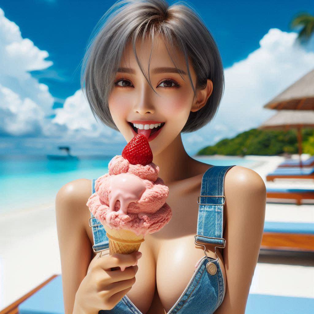 It's so hot, let's eat ice cream