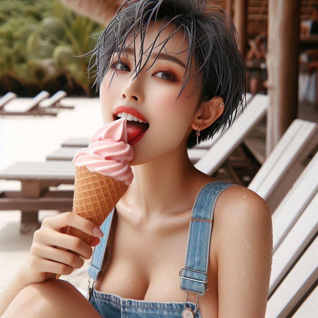 It's so hot, let's eat ice cream