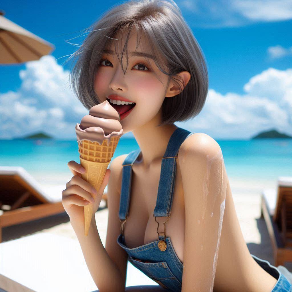 It's so hot, let's eat ice cream