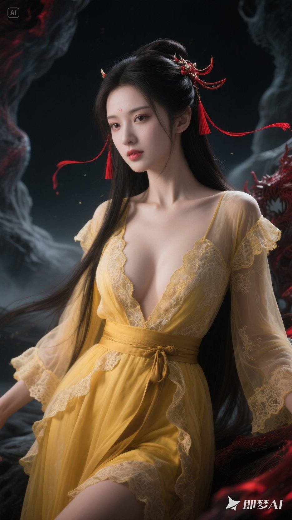 Woman in yellow