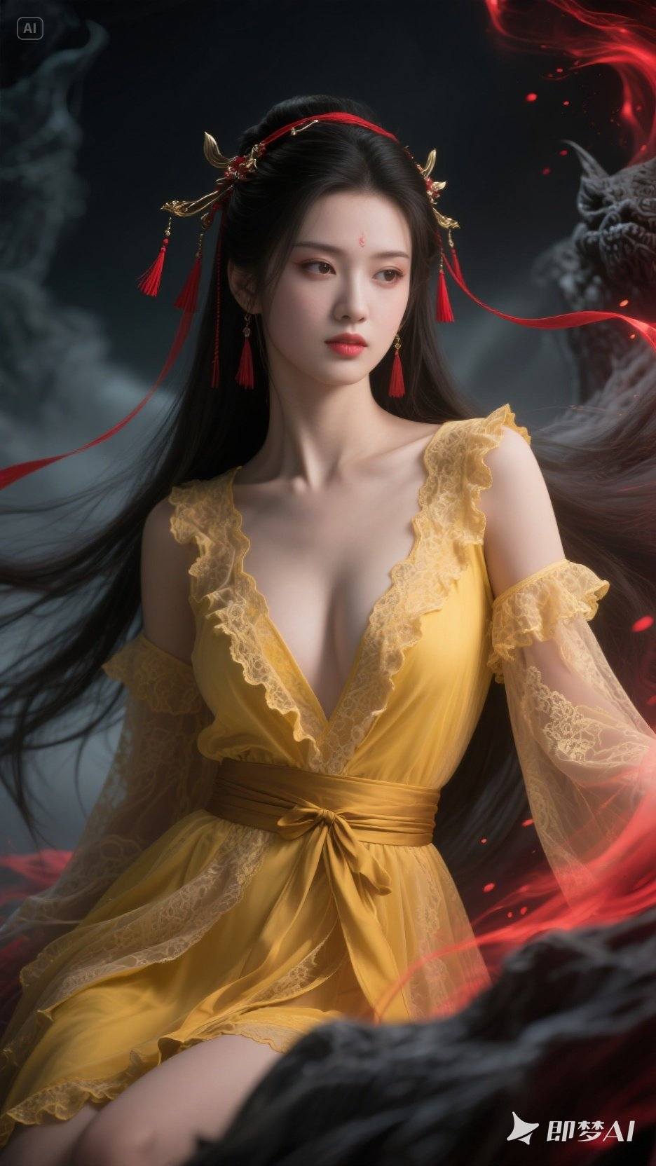 Woman in yellow