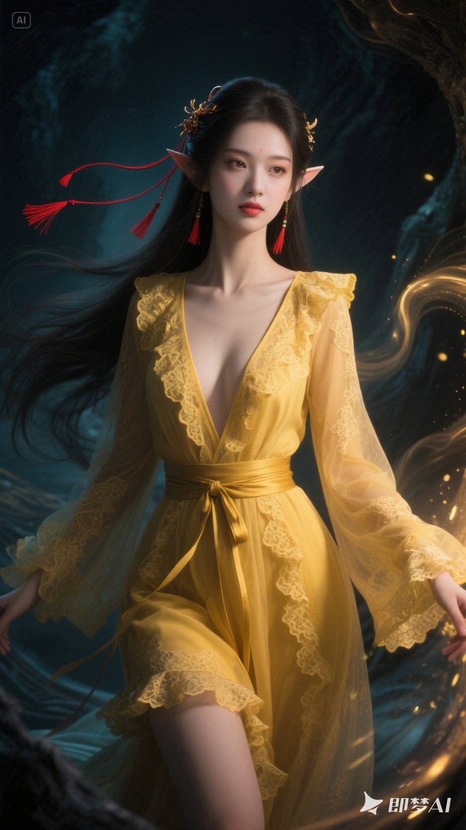 Woman in yellow
