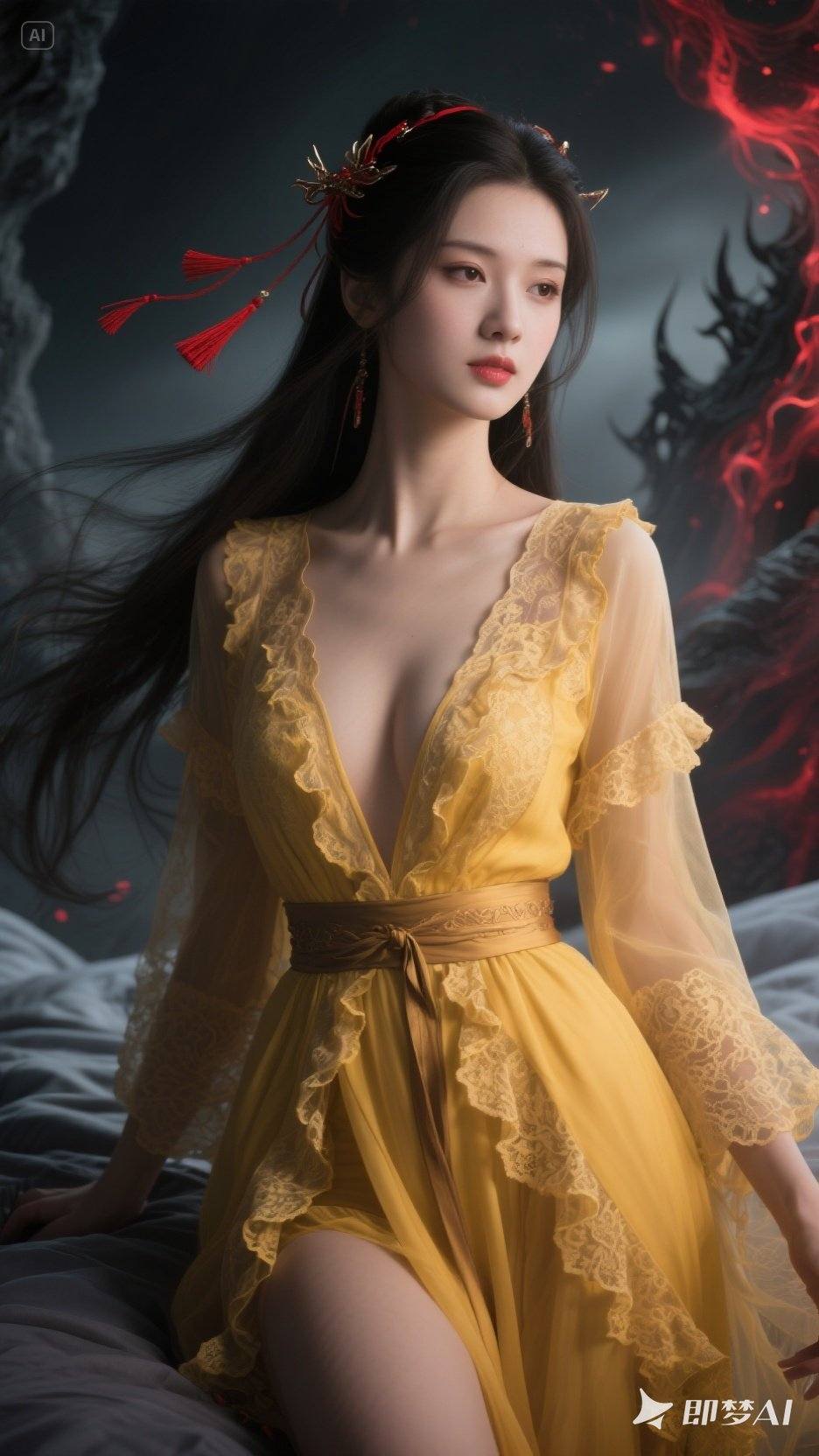 Woman in yellow
