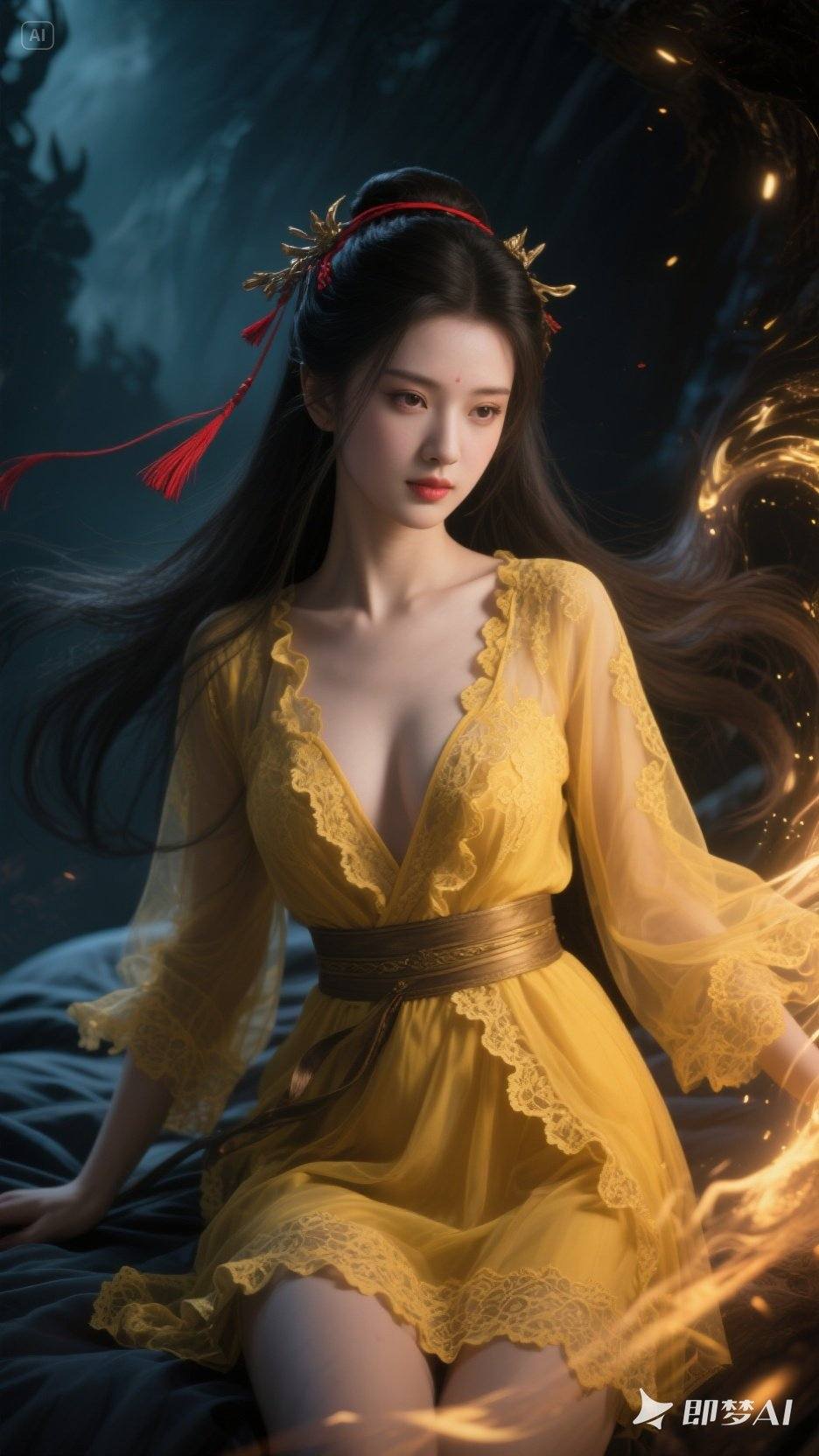 Woman in yellow