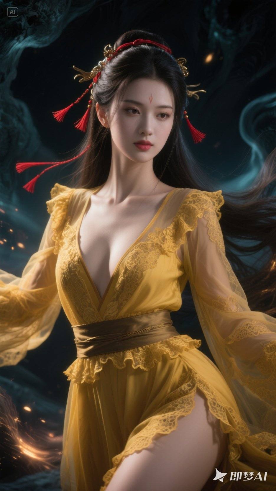 Woman in yellow