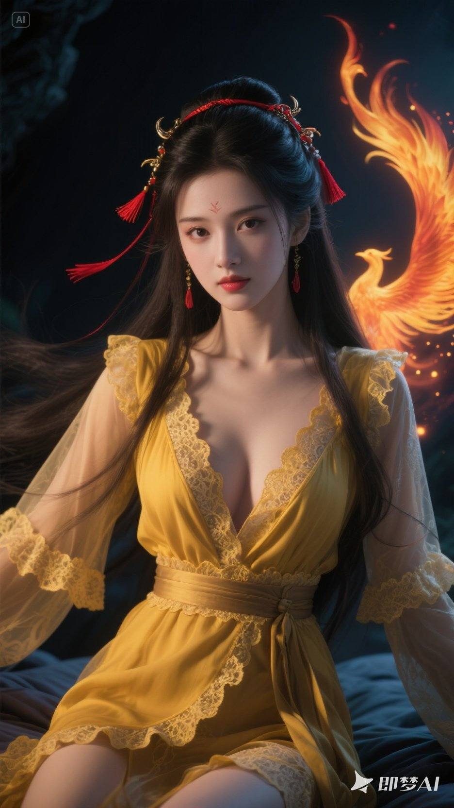 Woman in yellow