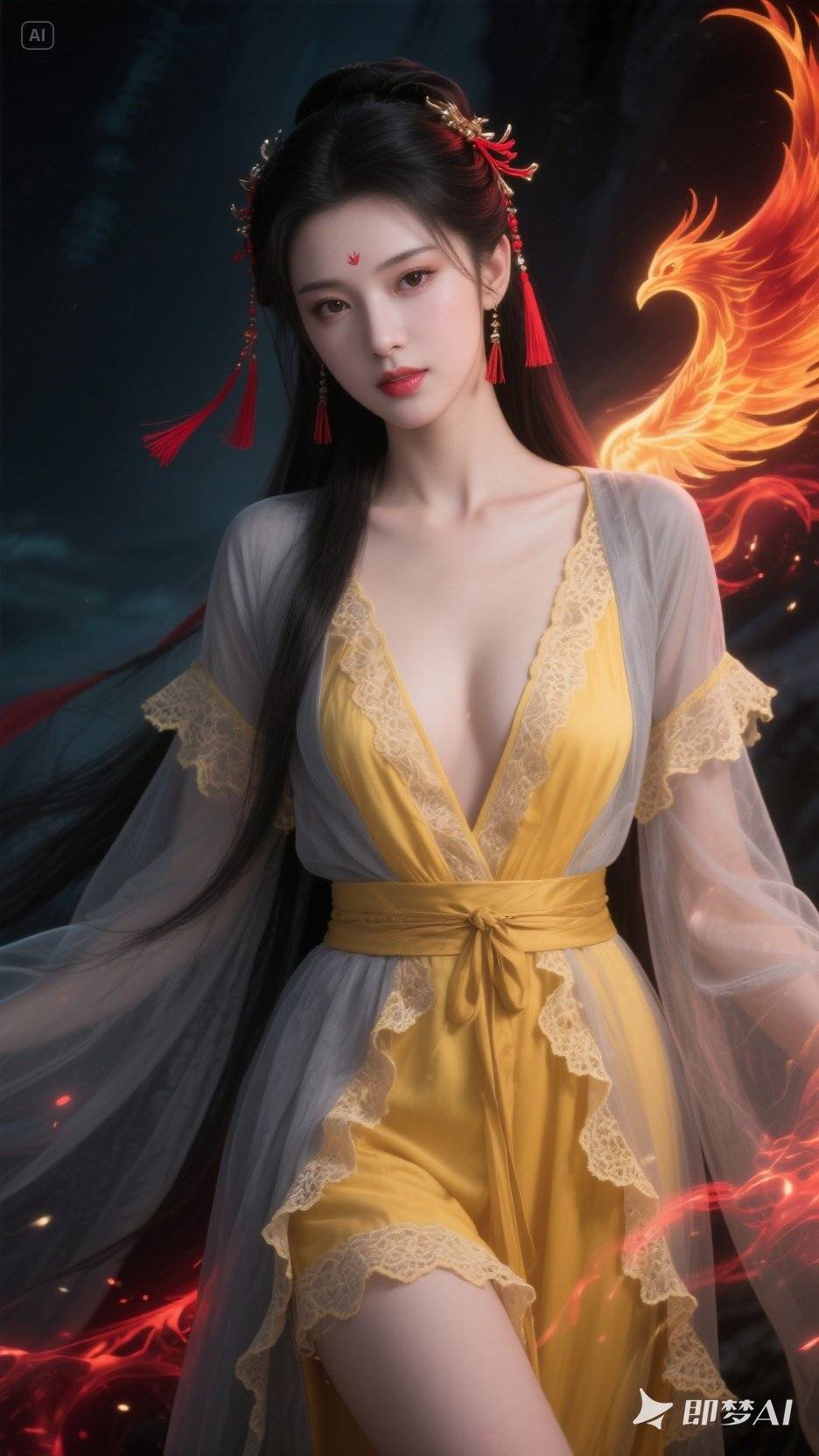 Woman in yellow
