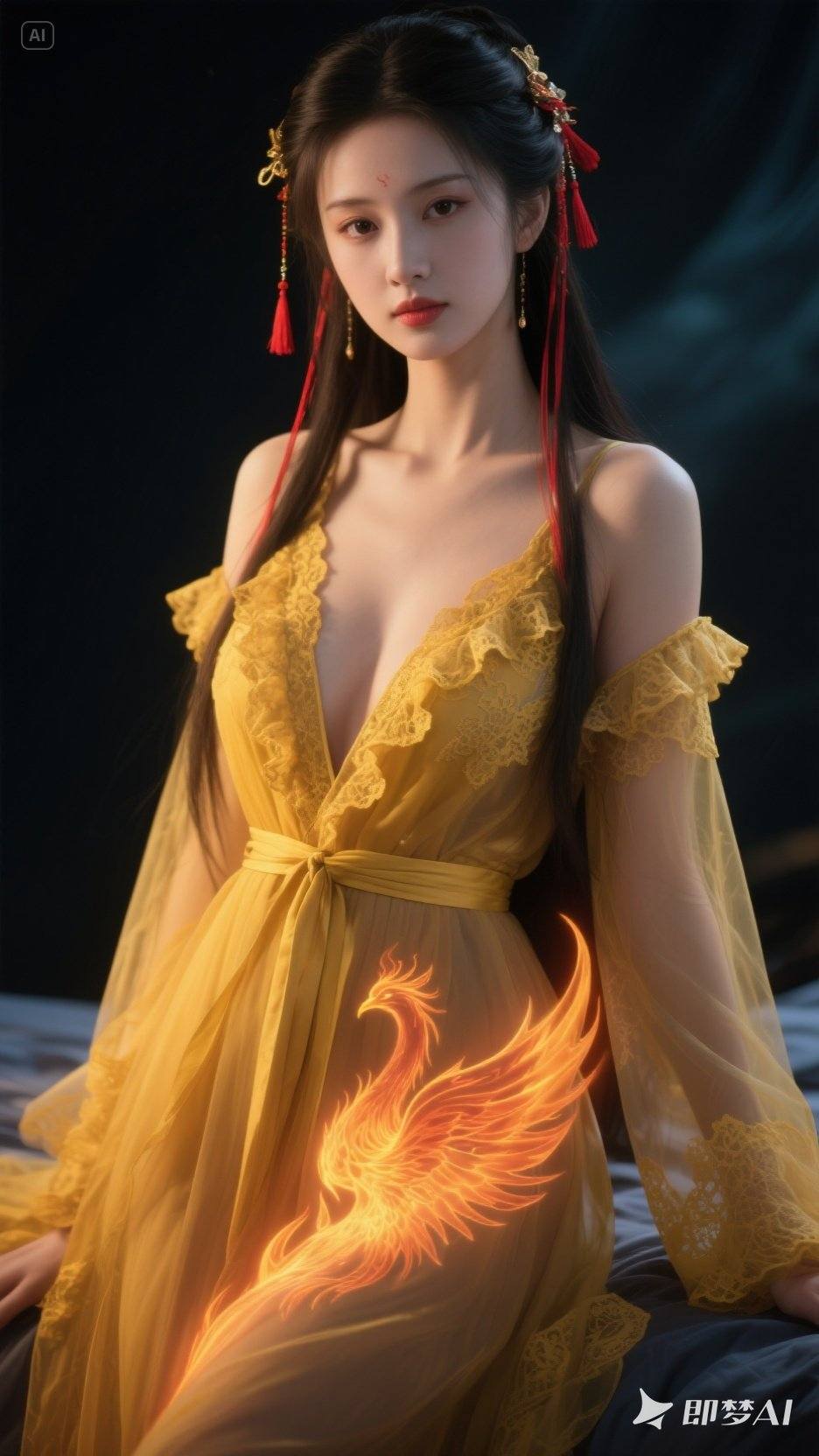 Woman in yellow