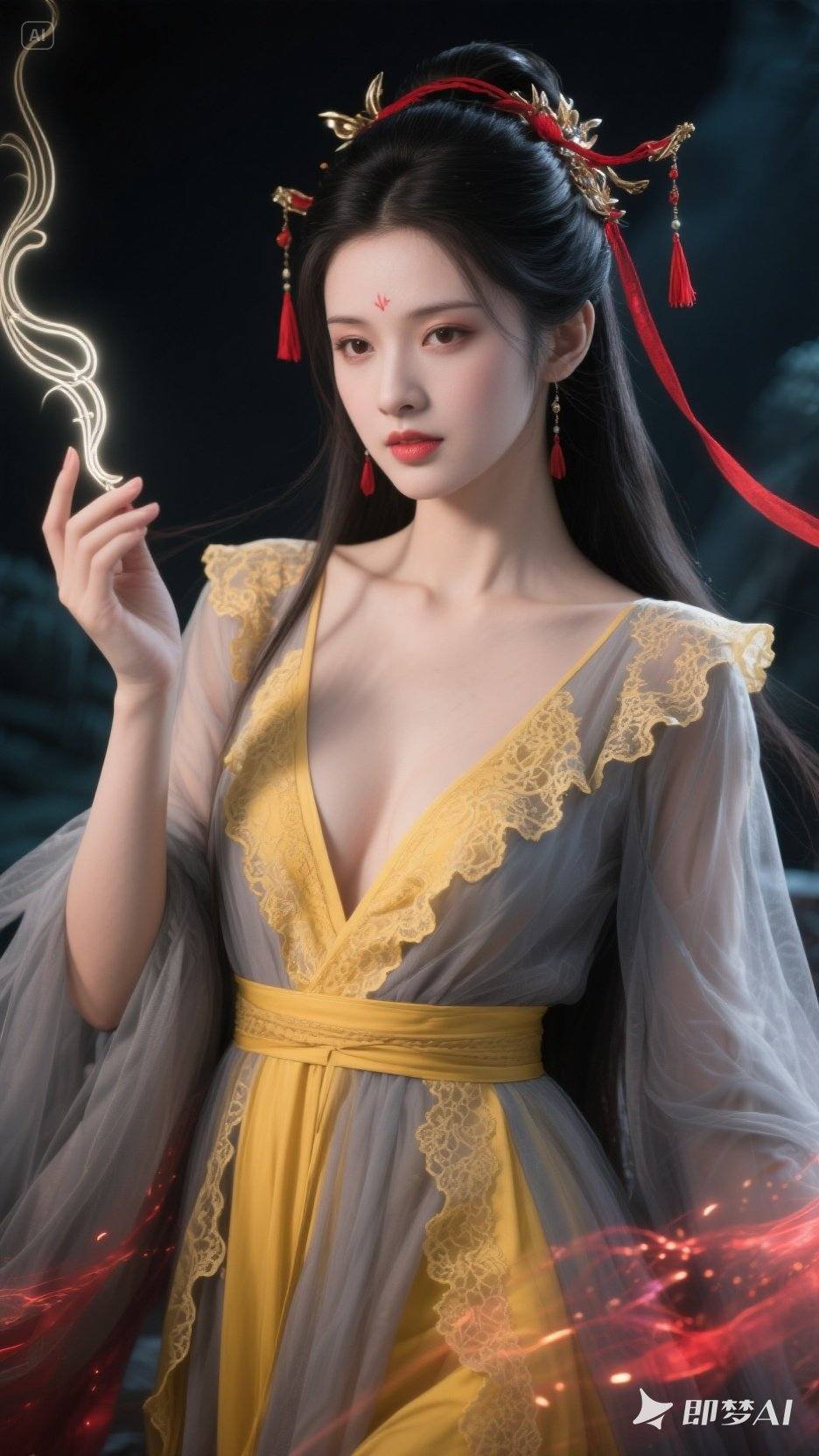 Woman in yellow