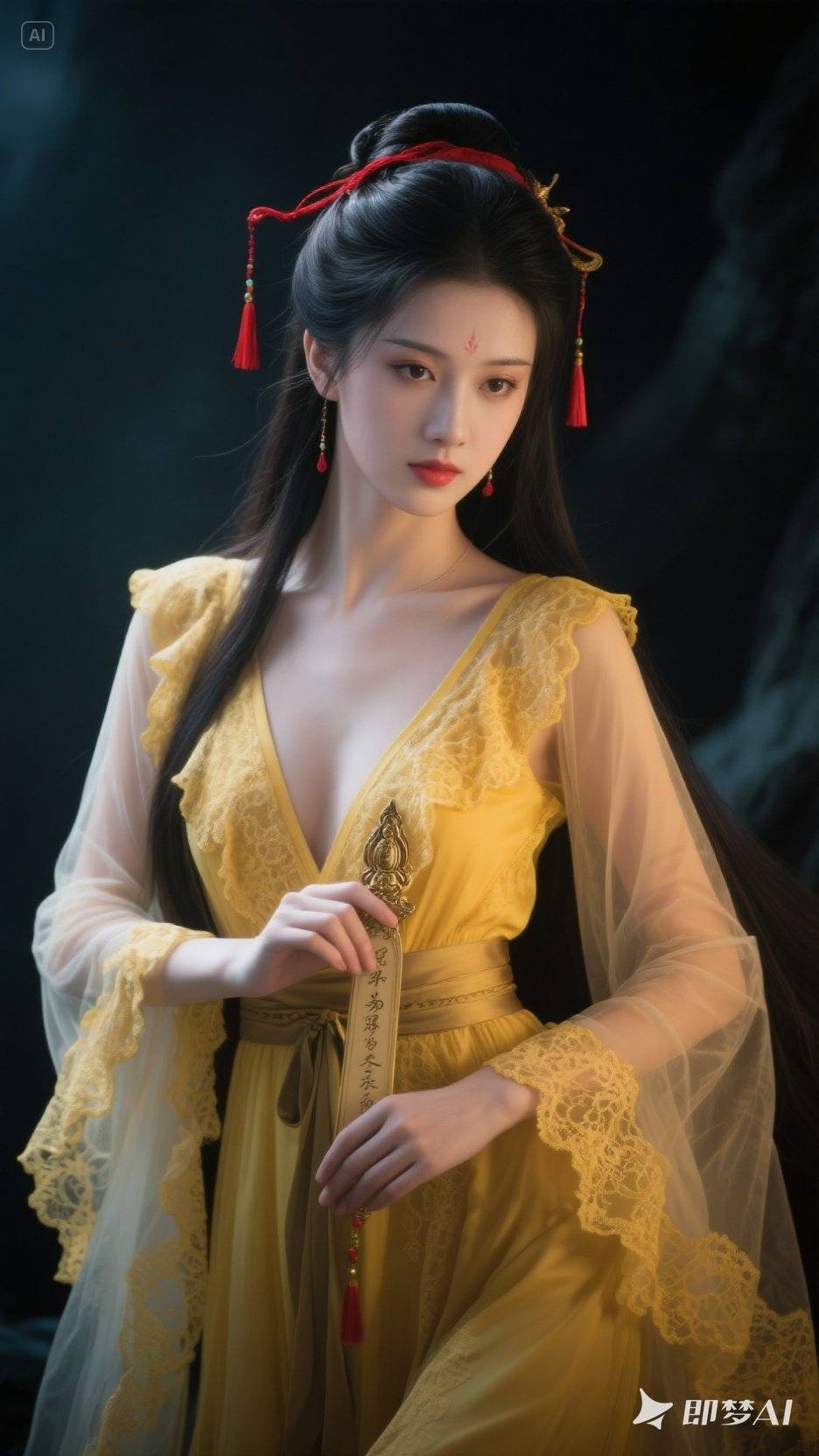 Woman in yellow