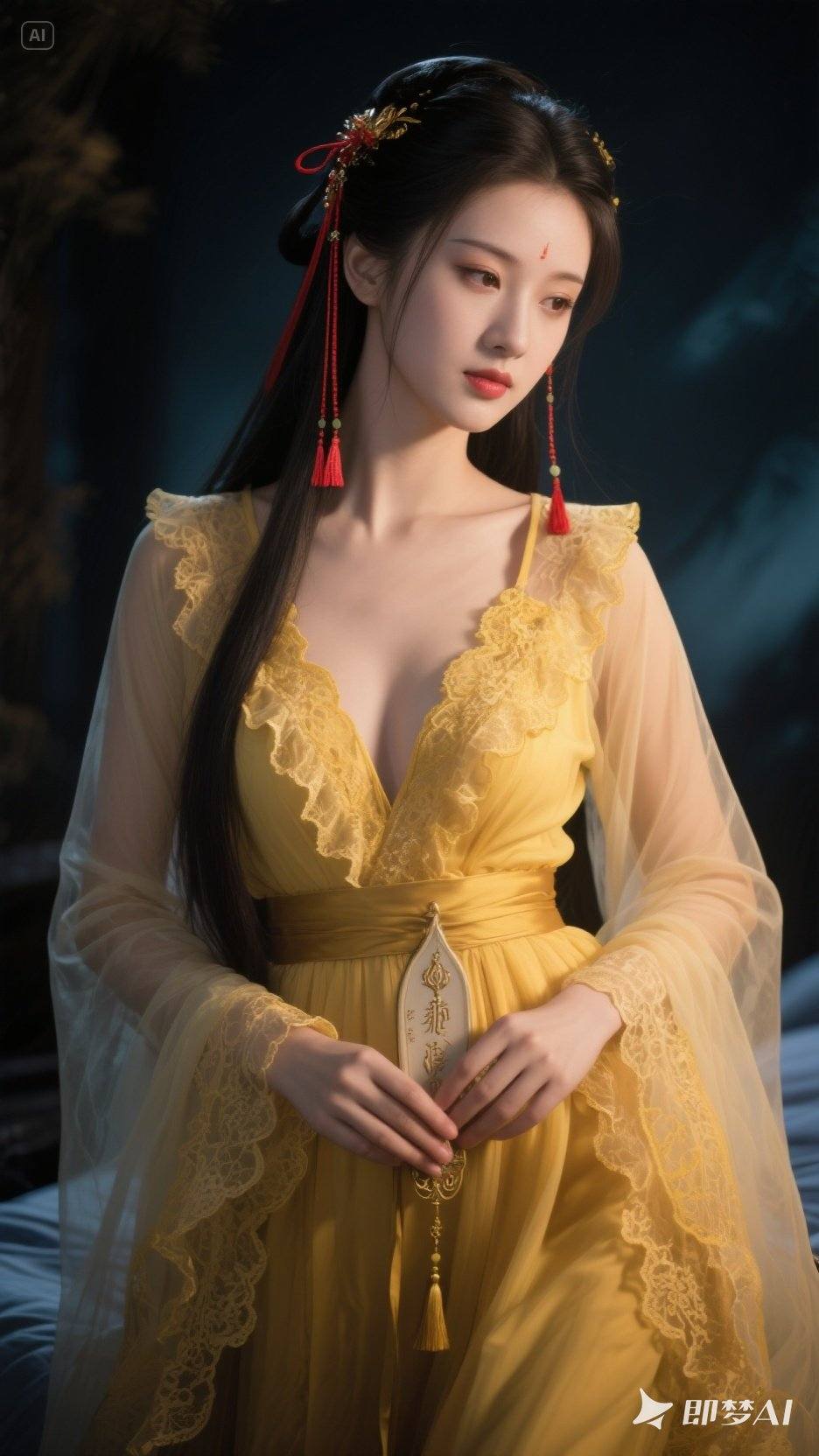 Woman in yellow