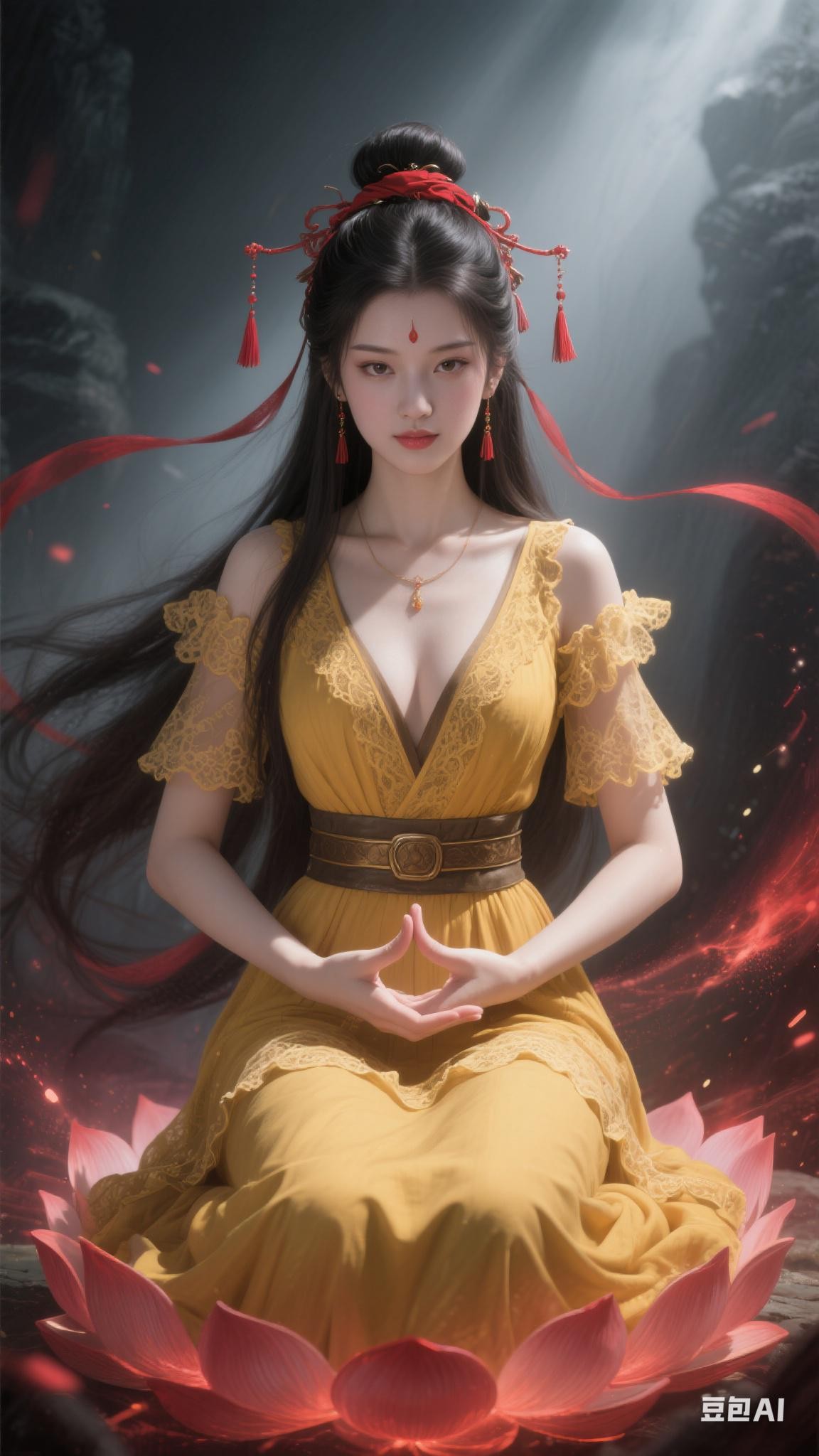 Woman in yellow