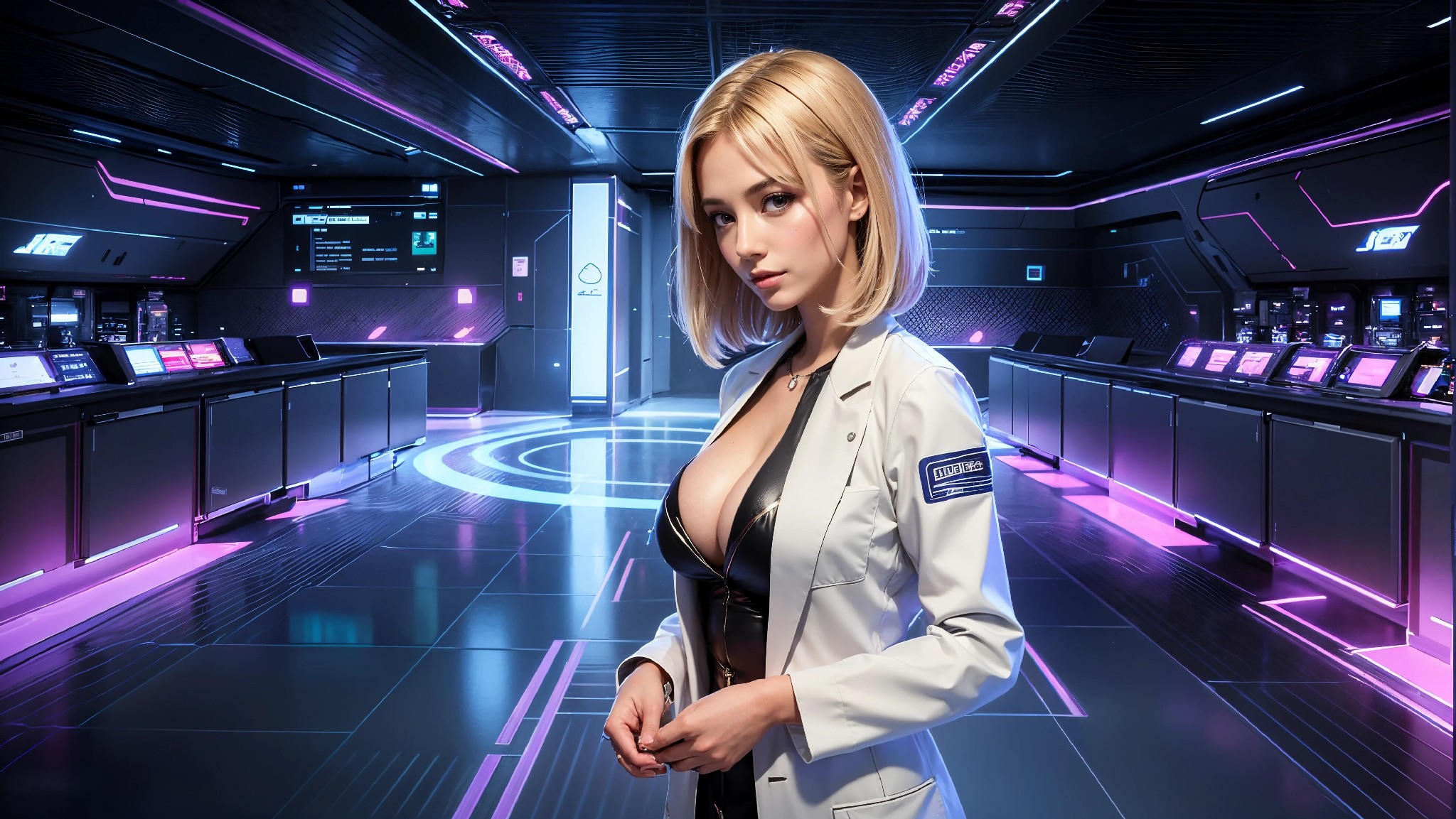 Cute, glamorous, glamorous future digital doctor