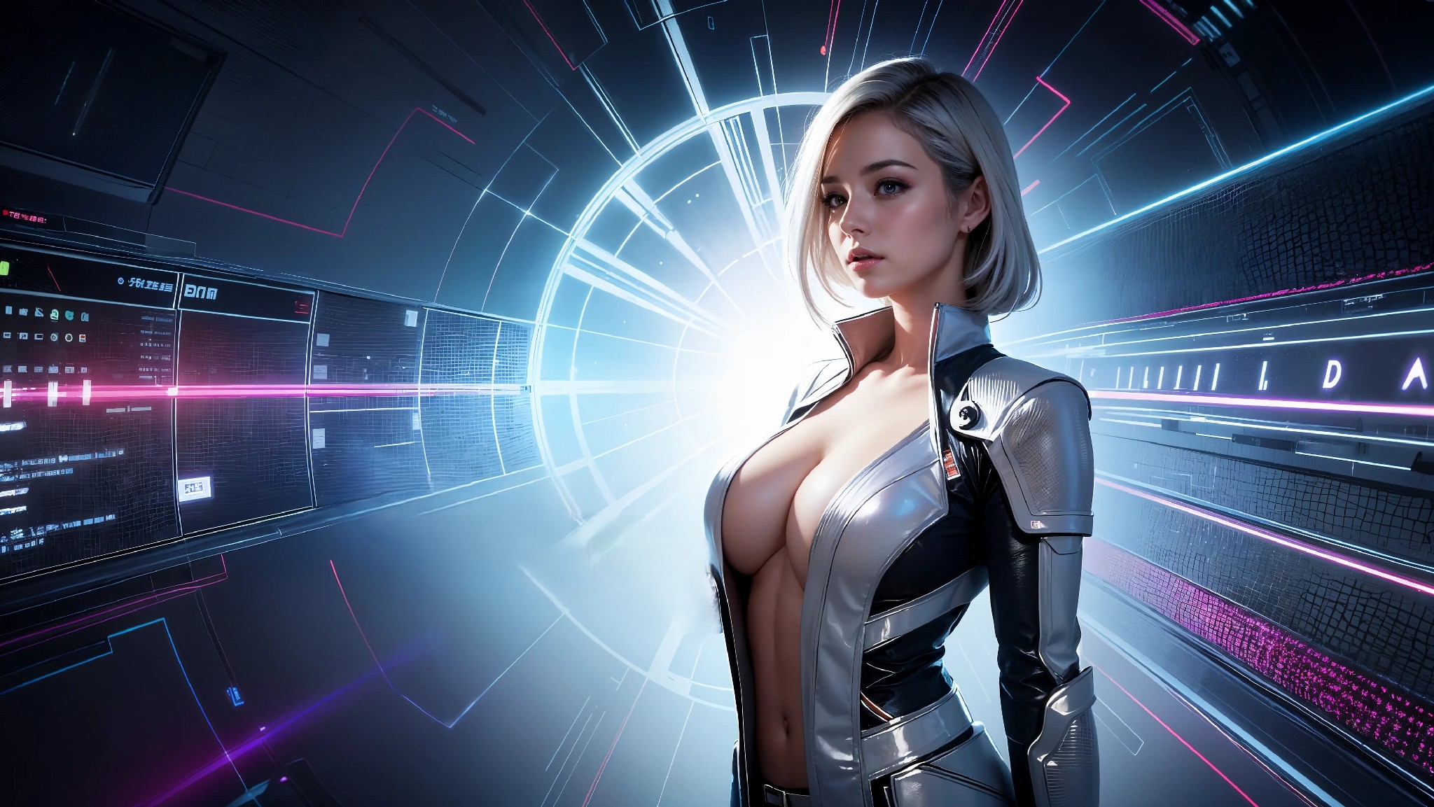 Cute, glamorous, glamorous future digital doctor