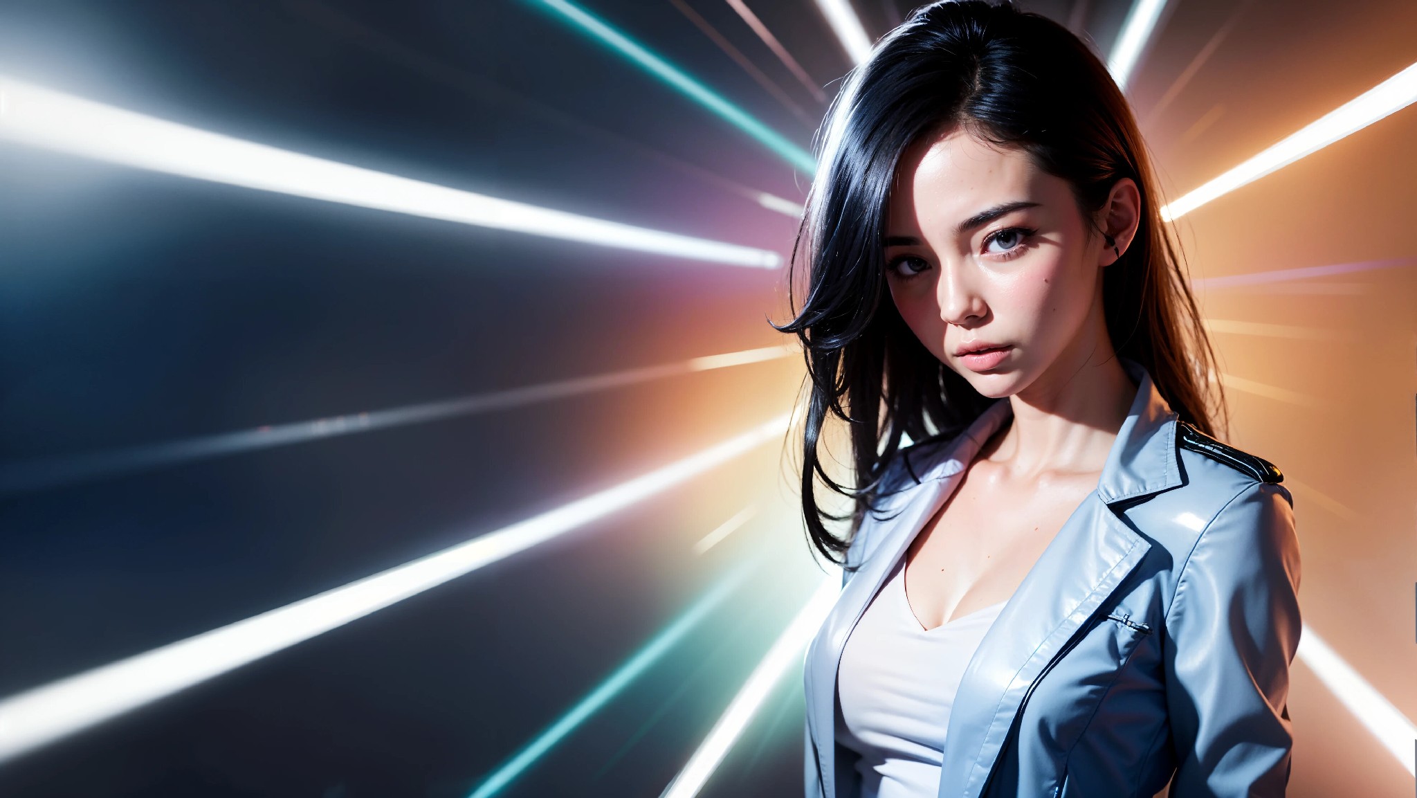 Cute, glamorous, glamorous future digital doctor