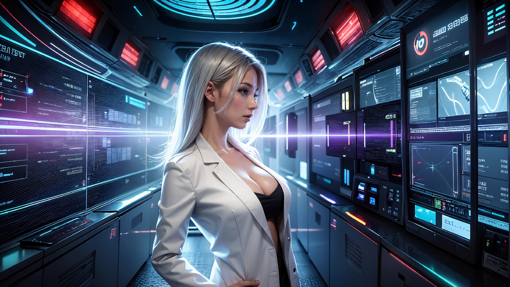 Cute, glamorous, glamorous future digital doctor
