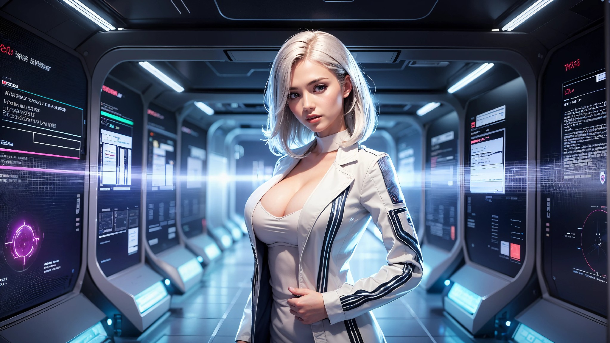 Cute, glamorous, glamorous future digital doctor