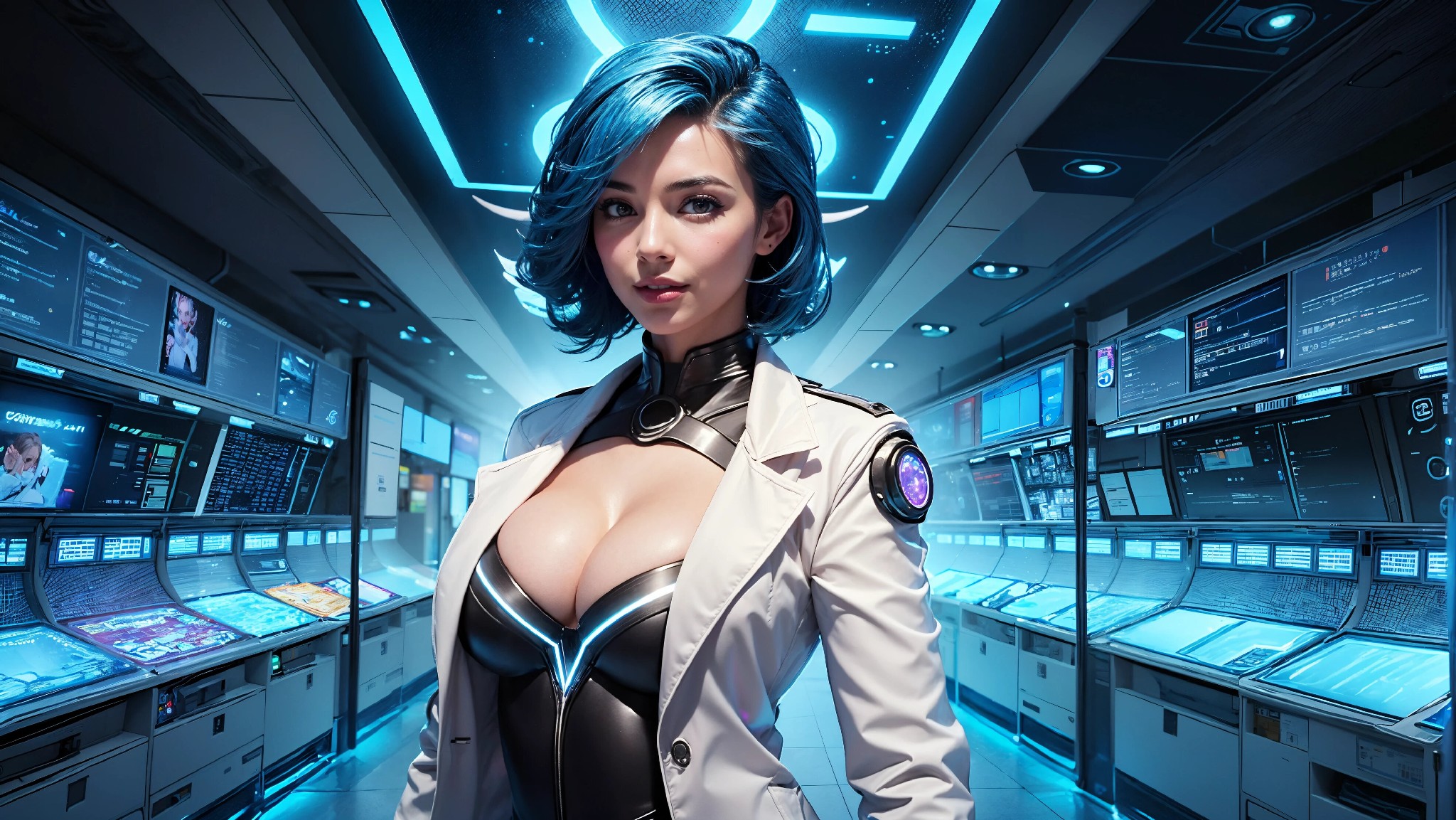 Cute, glamorous, glamorous future digital doctor