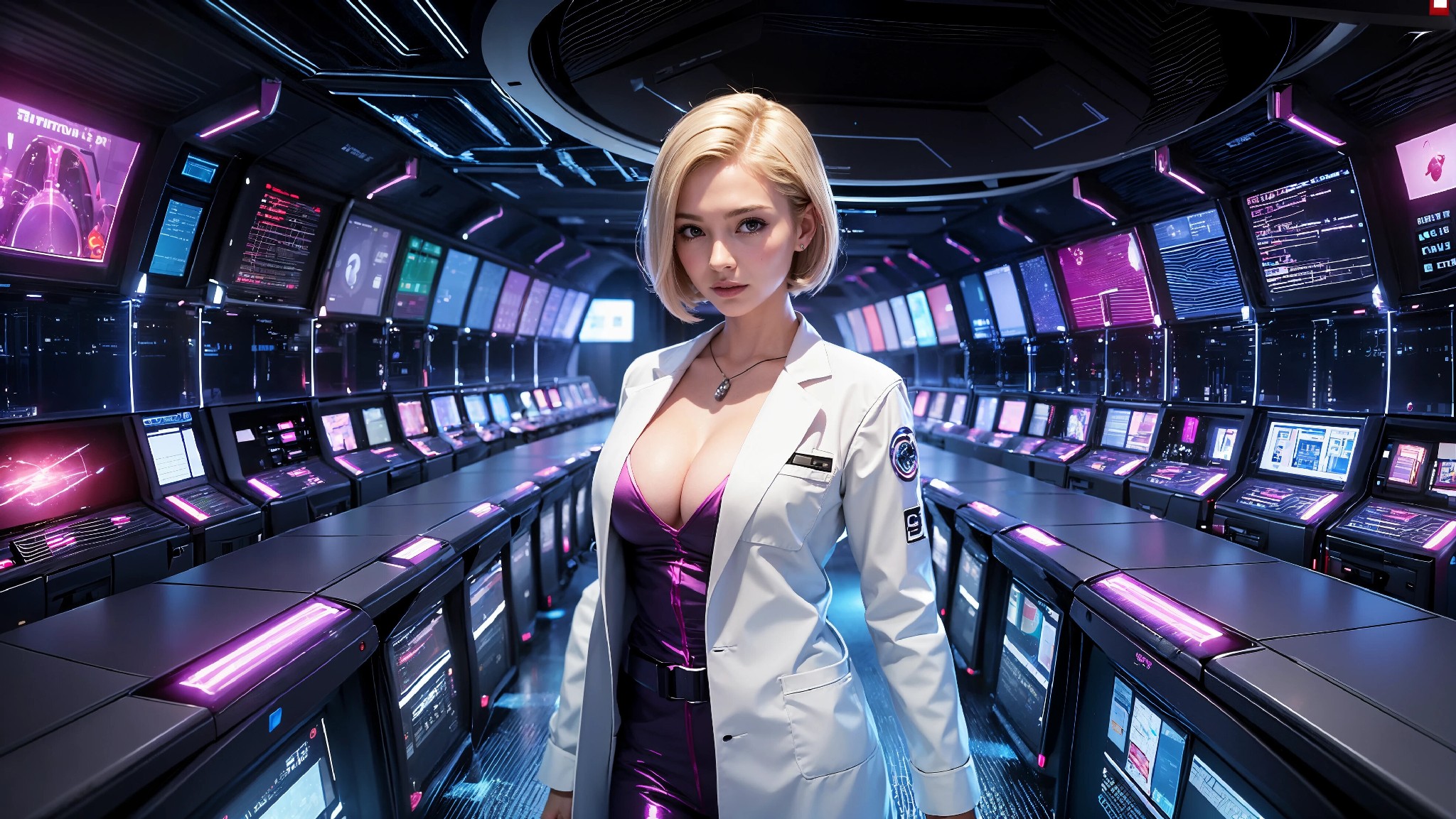 Cute, glamorous, glamorous future digital doctor