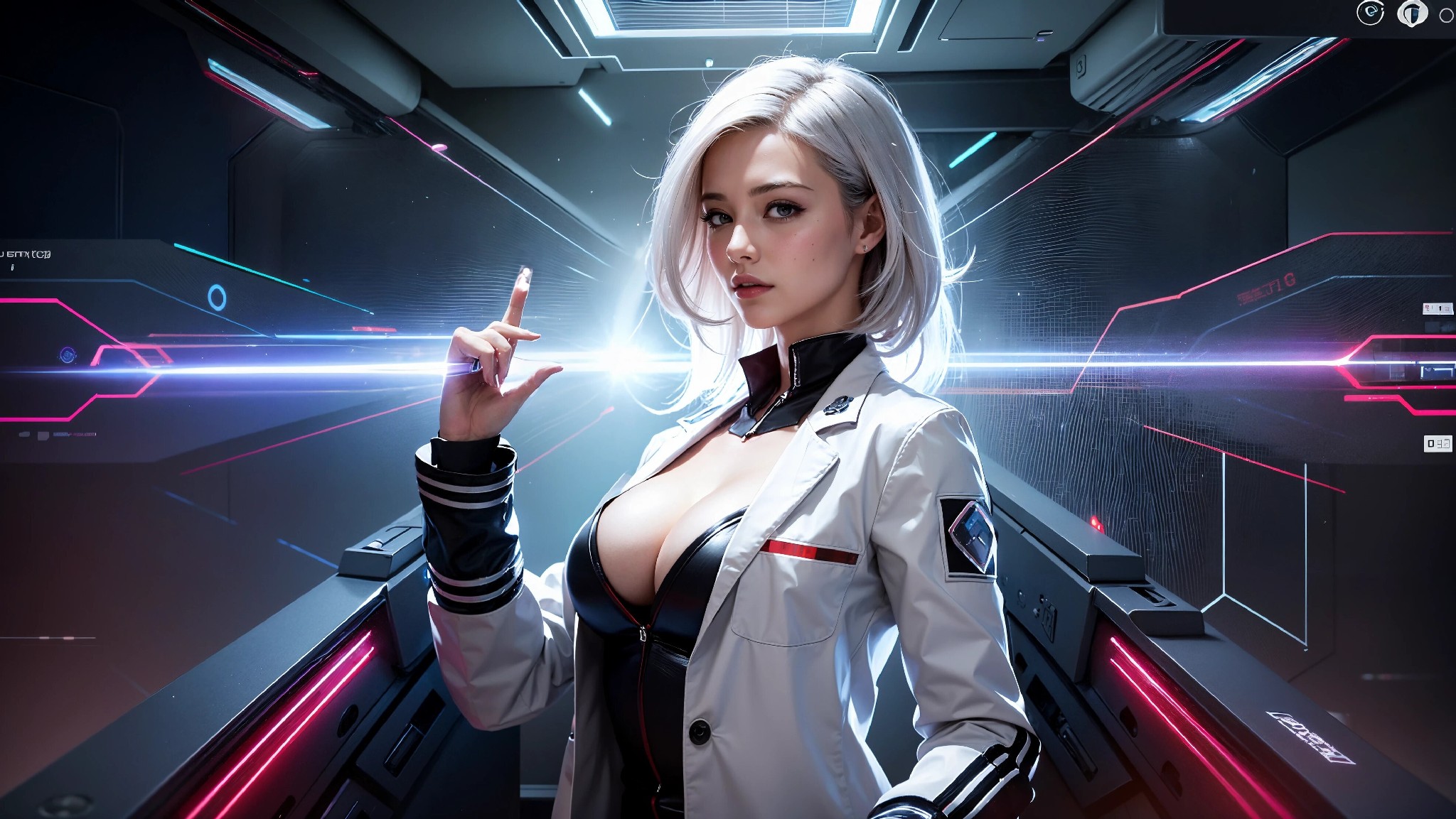 Cute, glamorous, glamorous future digital doctor