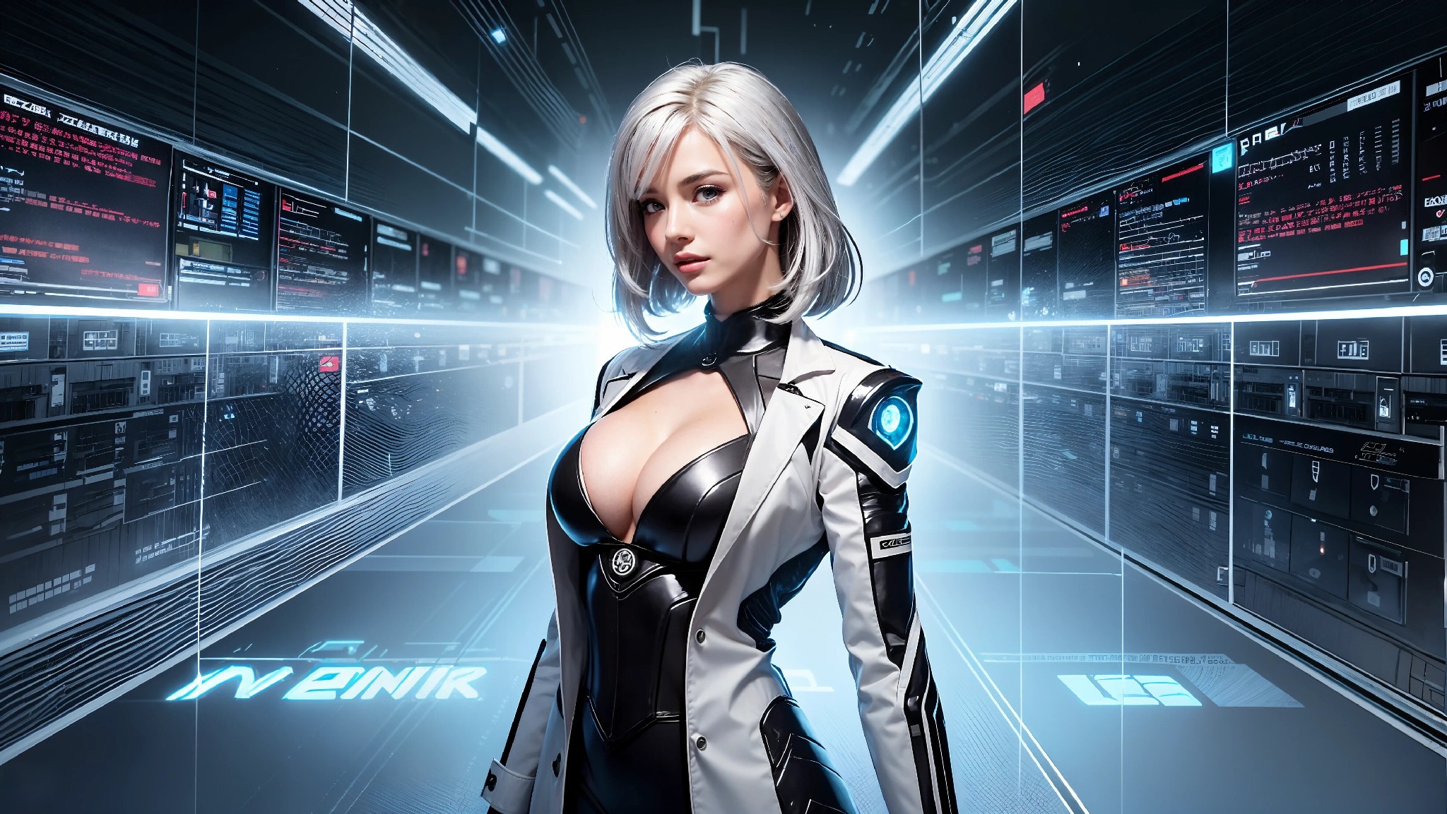 Cute, glamorous, glamorous future digital doctor