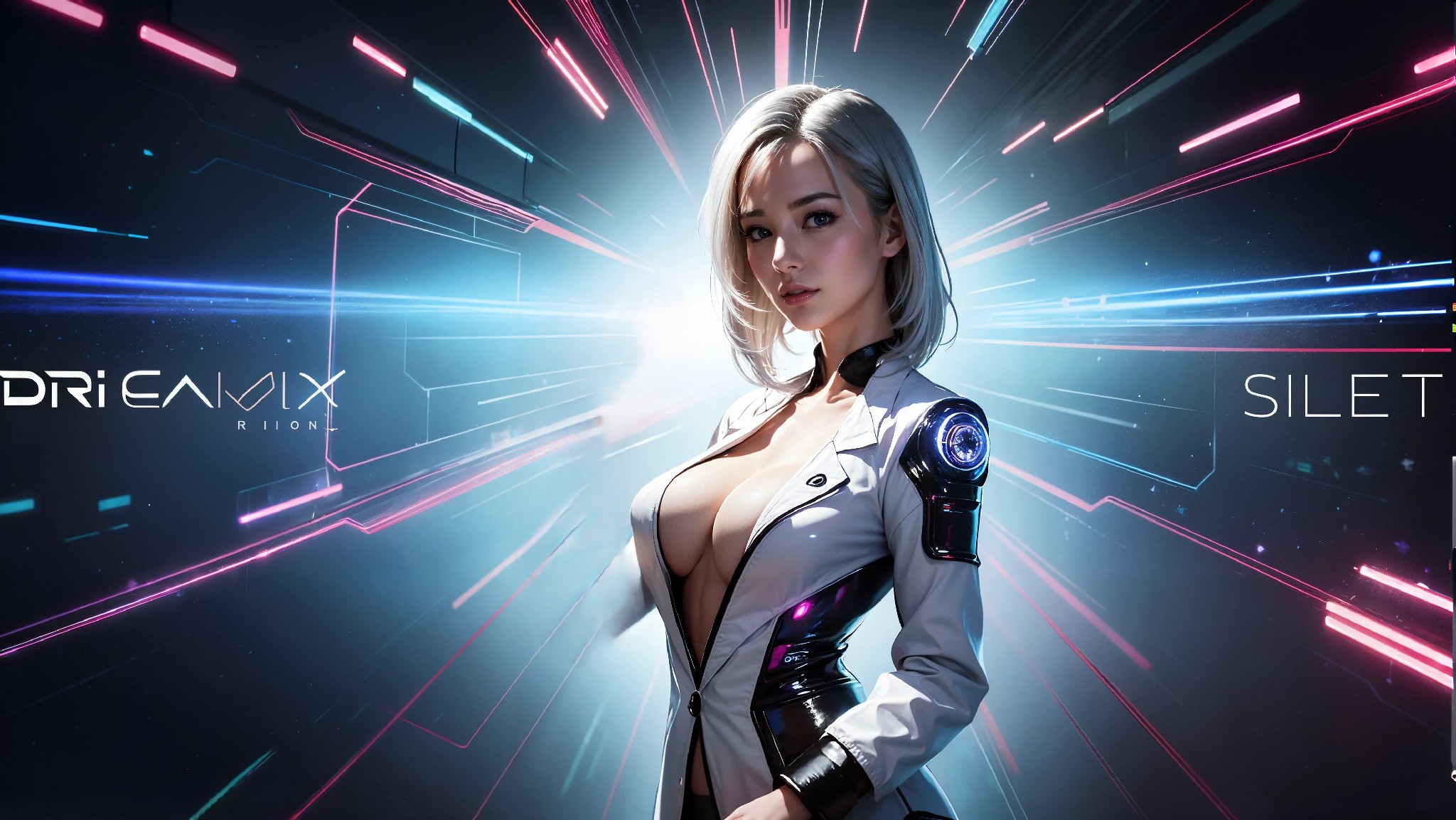 Cute, glamorous, glamorous future digital doctor
