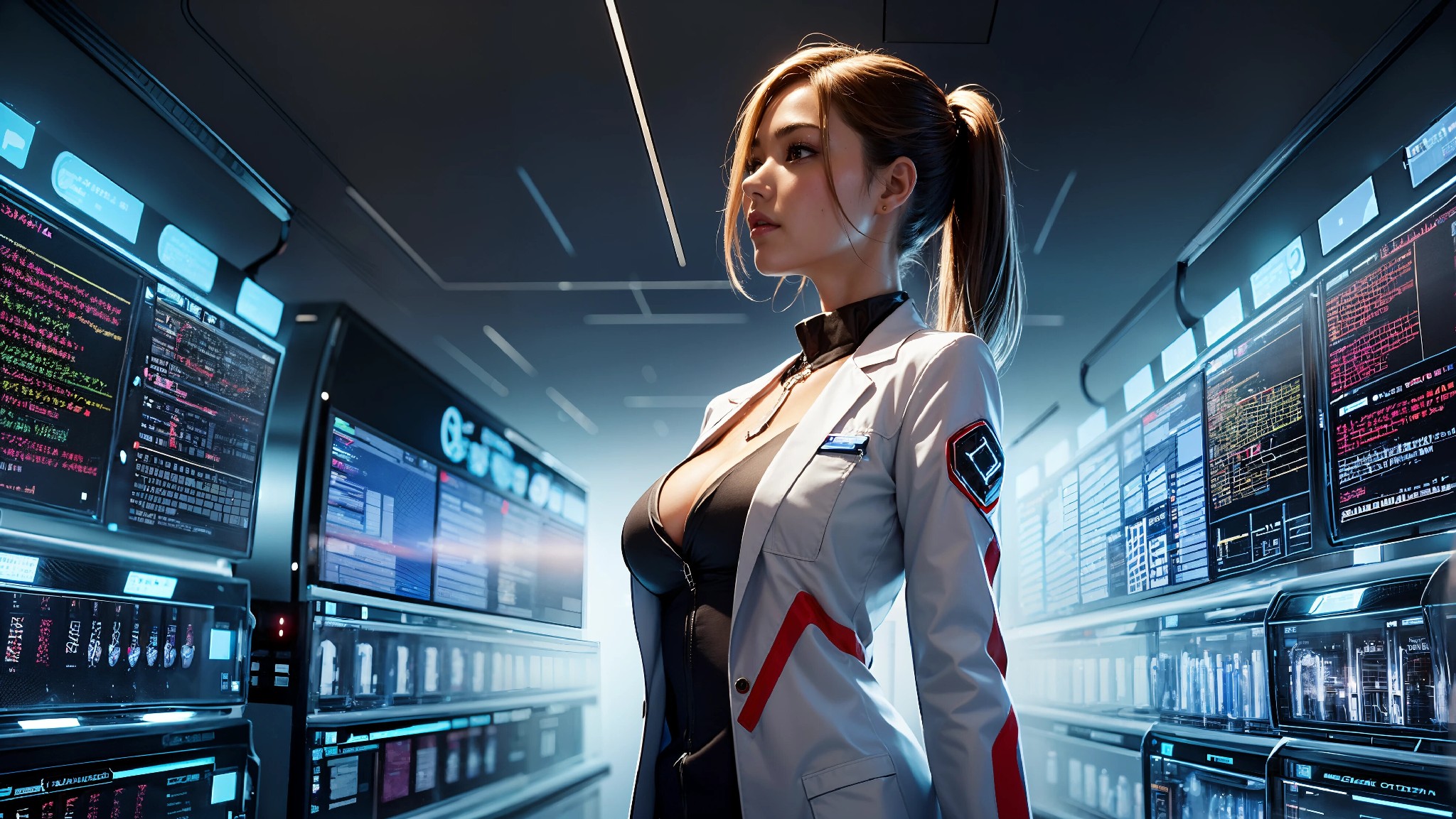 Cute, glamorous, glamorous future digital doctor