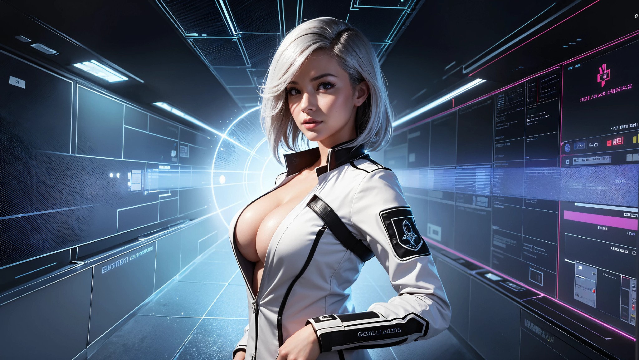 Cute, glamorous, glamorous future digital doctor