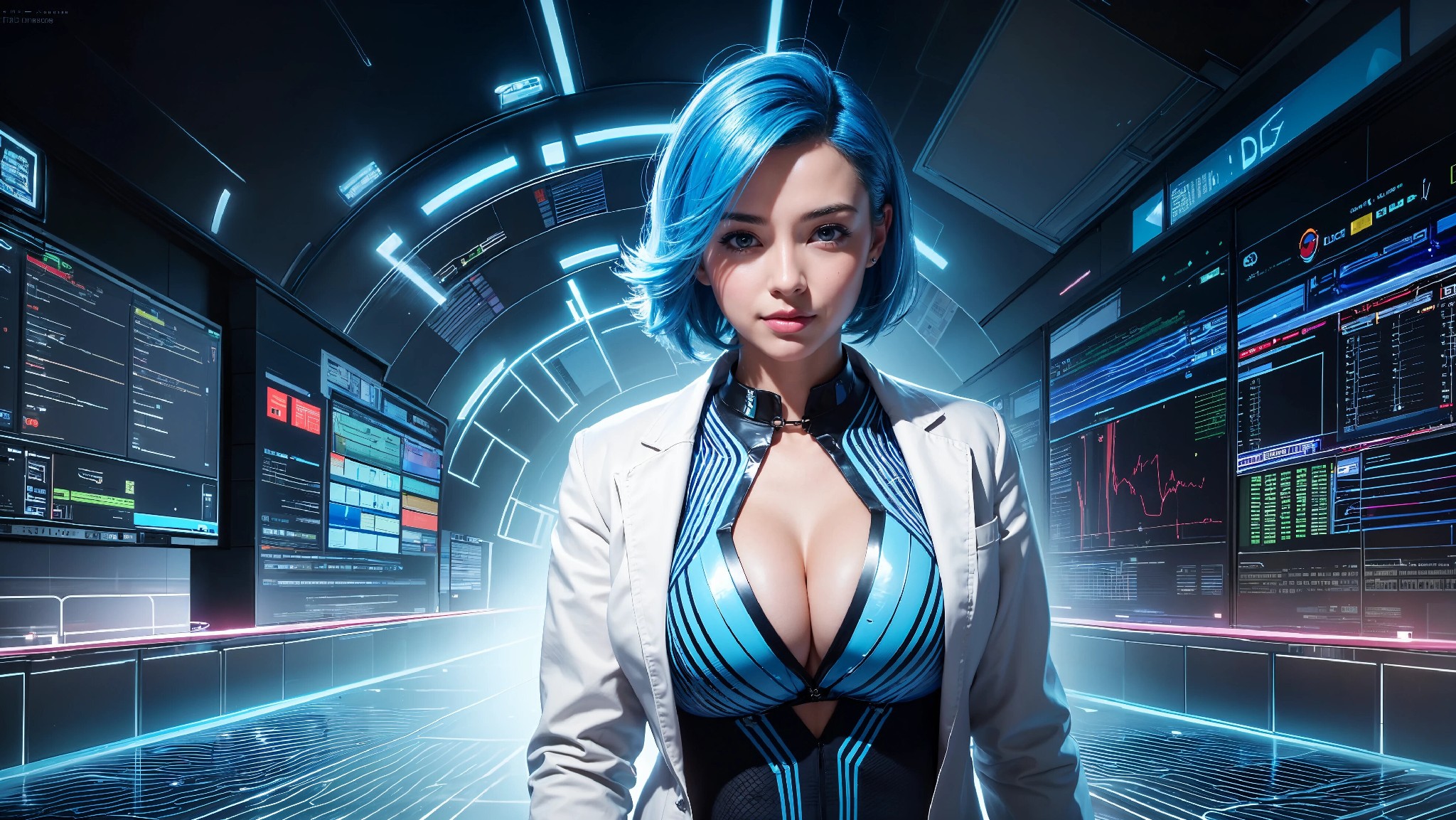 Cute, glamorous, glamorous future digital doctor
