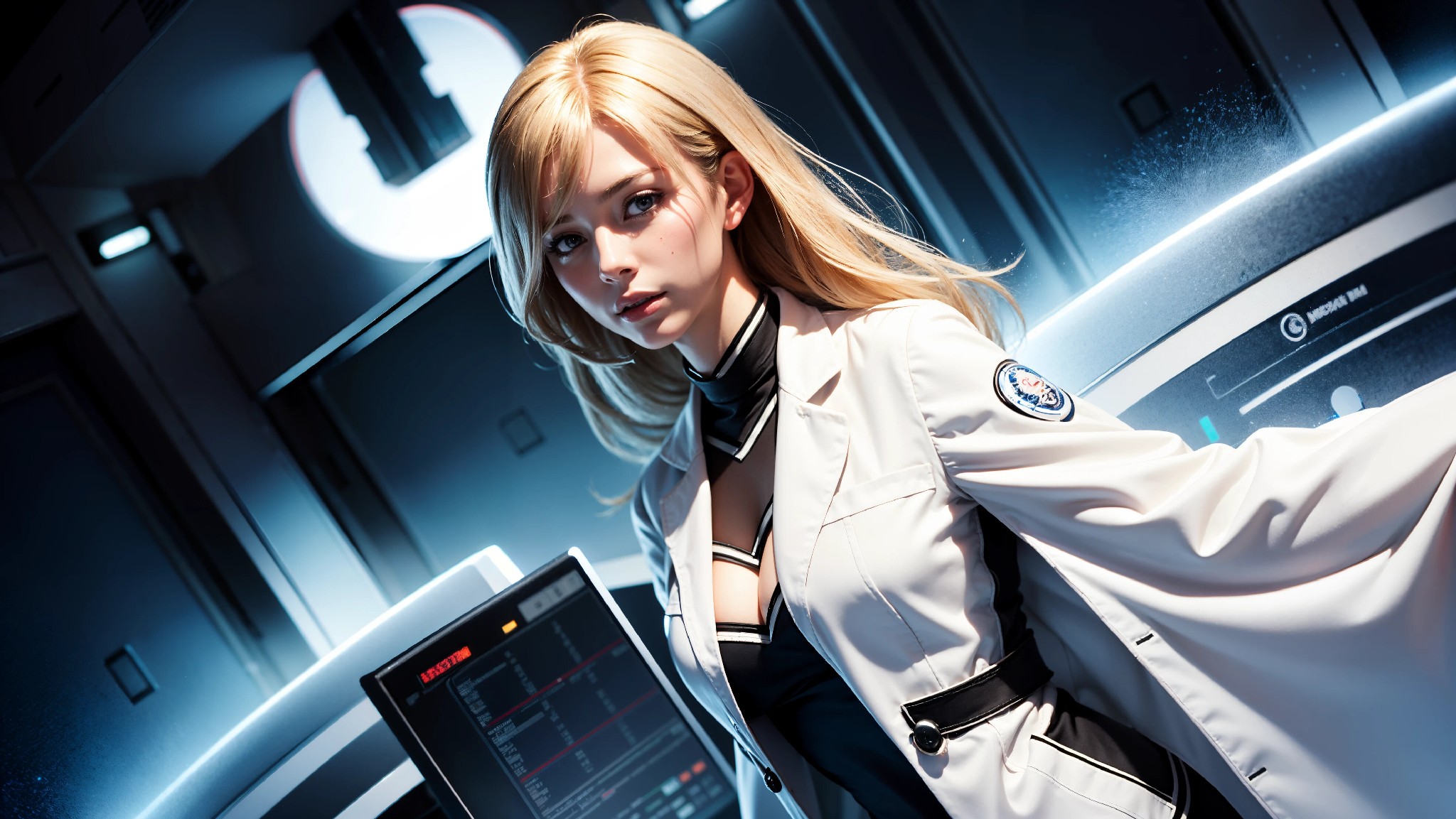 Cute, glamorous, glamorous future digital doctor