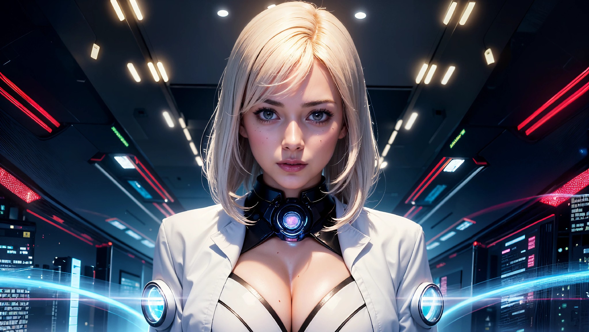 Cute, glamorous, glamorous future digital doctor