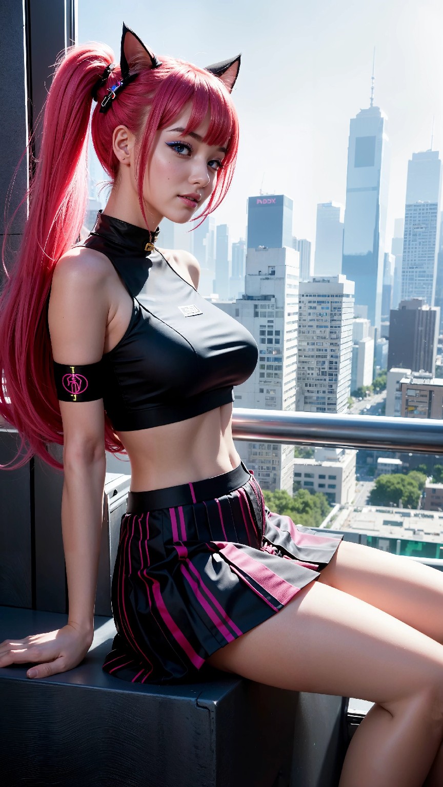 Cute and Charming Cyberpunk Student Sister Fashion