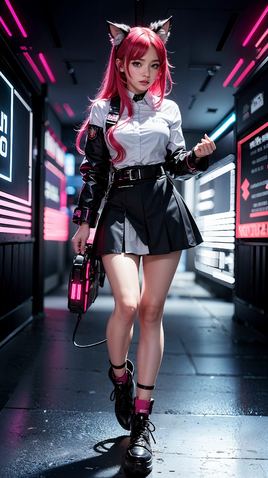 Cute and Charming Cyberpunk Student Sister Fashion