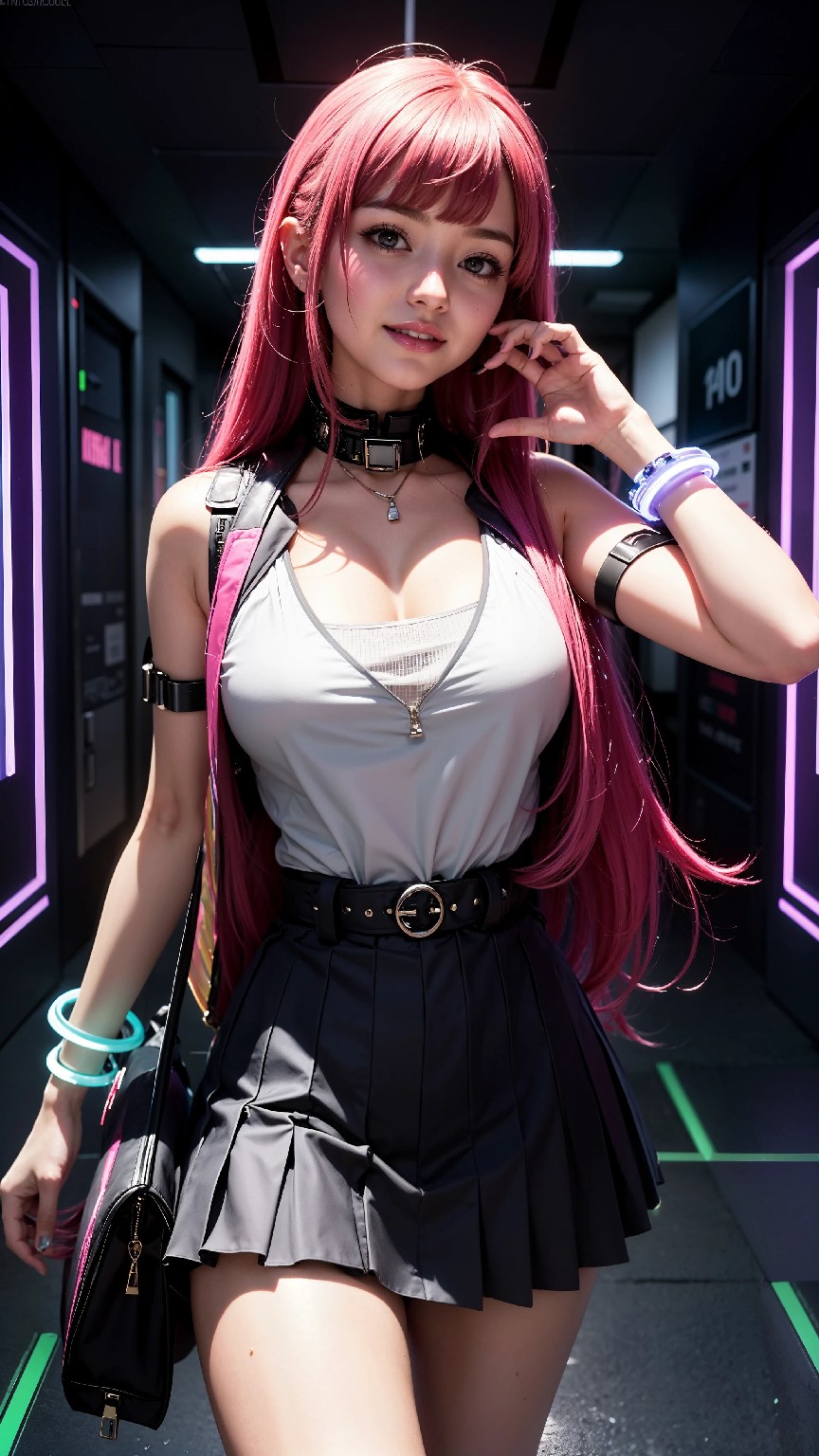 Cute and Charming Cyberpunk Student Sister Fashion